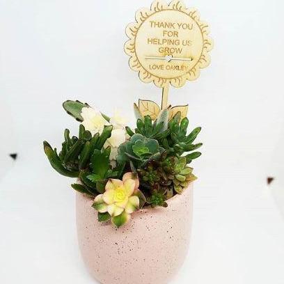 potted plant topper Helping Me Grow - Pot Plant Topper