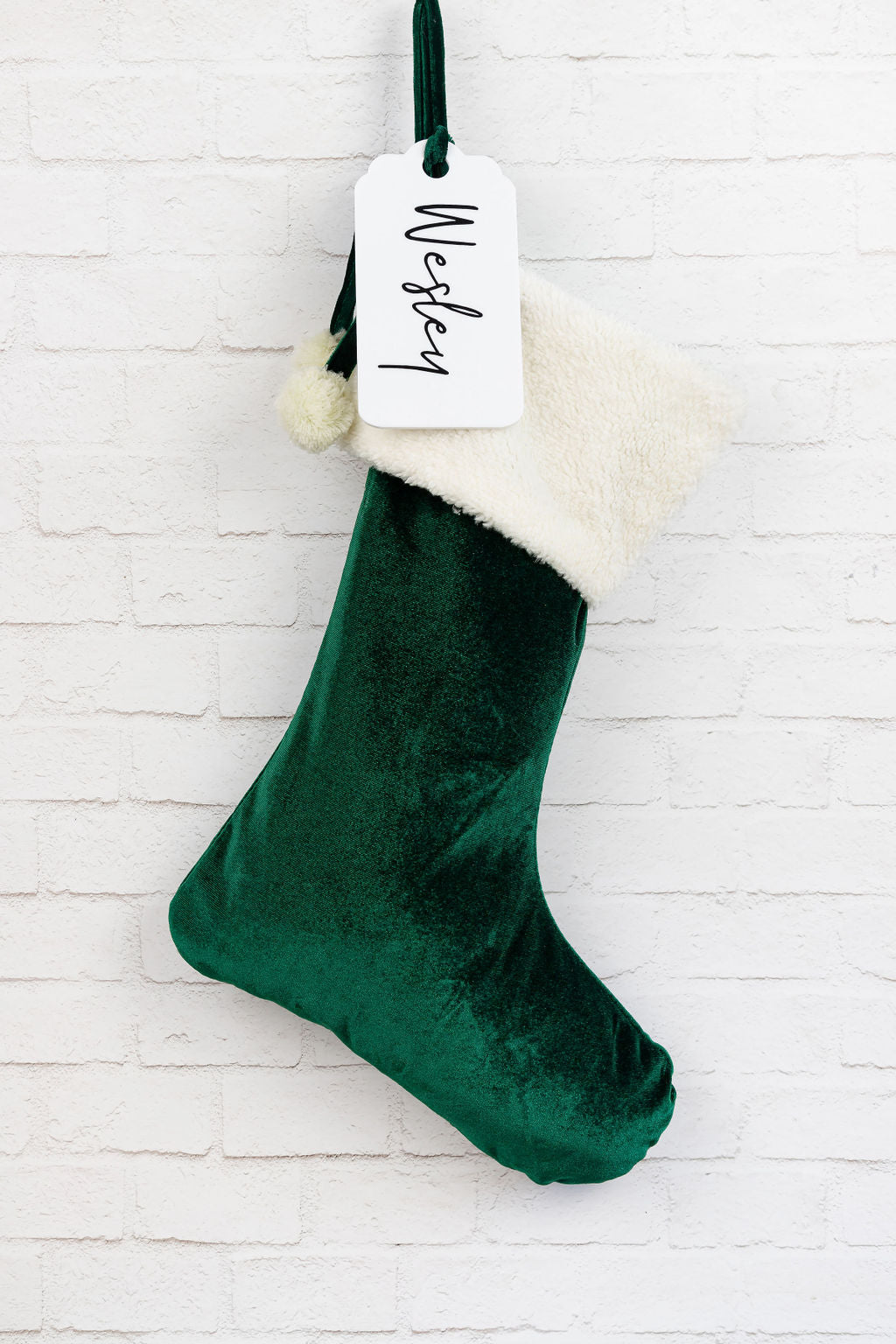 Velvet Christmas Santa Stockings with Tag - PLD