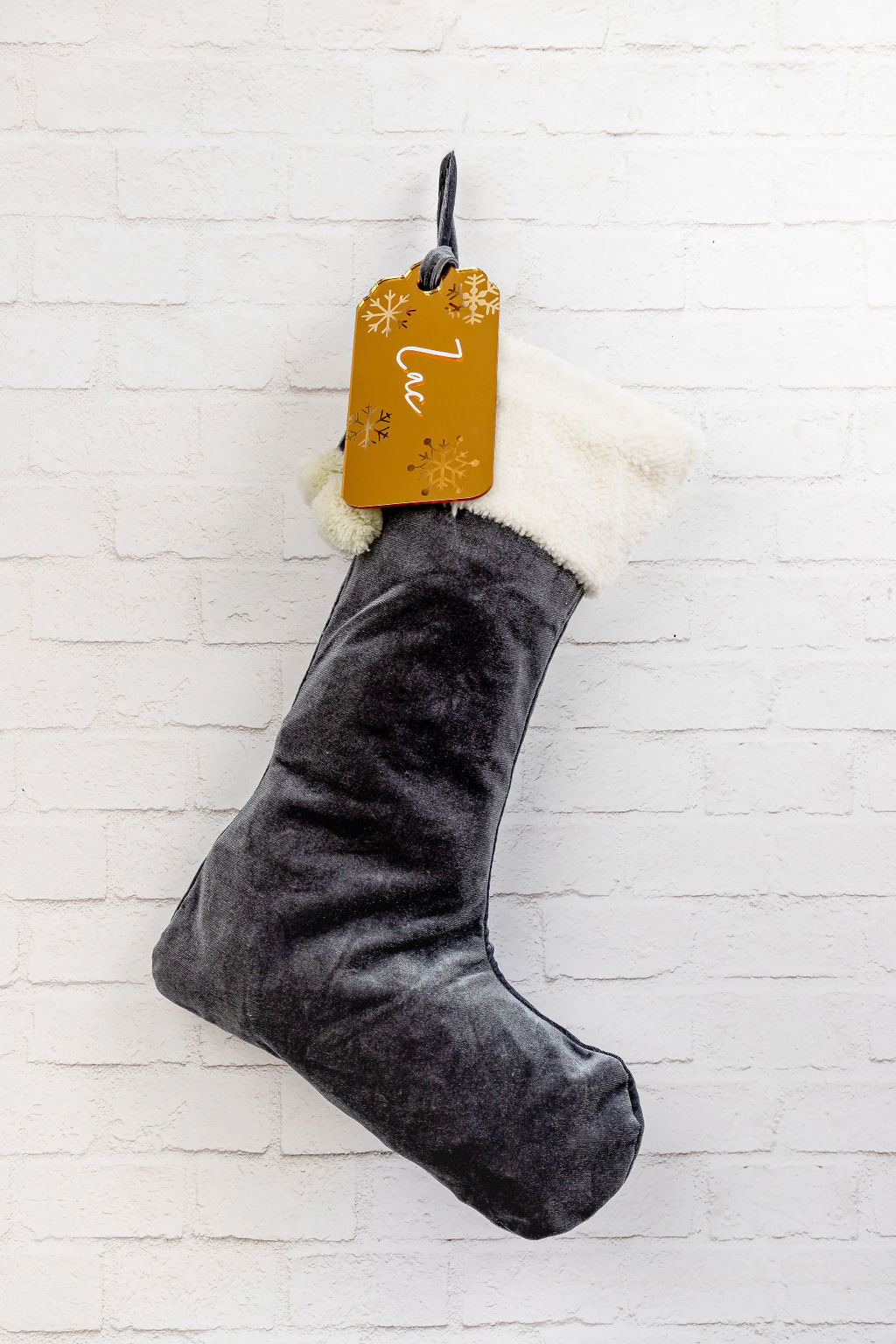 Velvet Christmas Santa Stockings with Tag - PLD