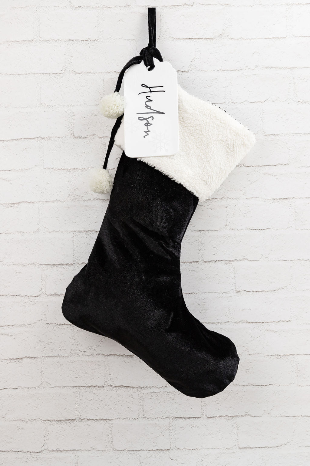Velvet Christmas Santa Stockings with Tag - PLD