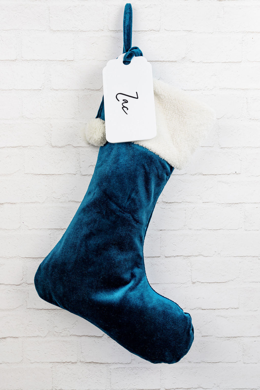 Velvet Christmas Santa Stockings with Tag - PLD