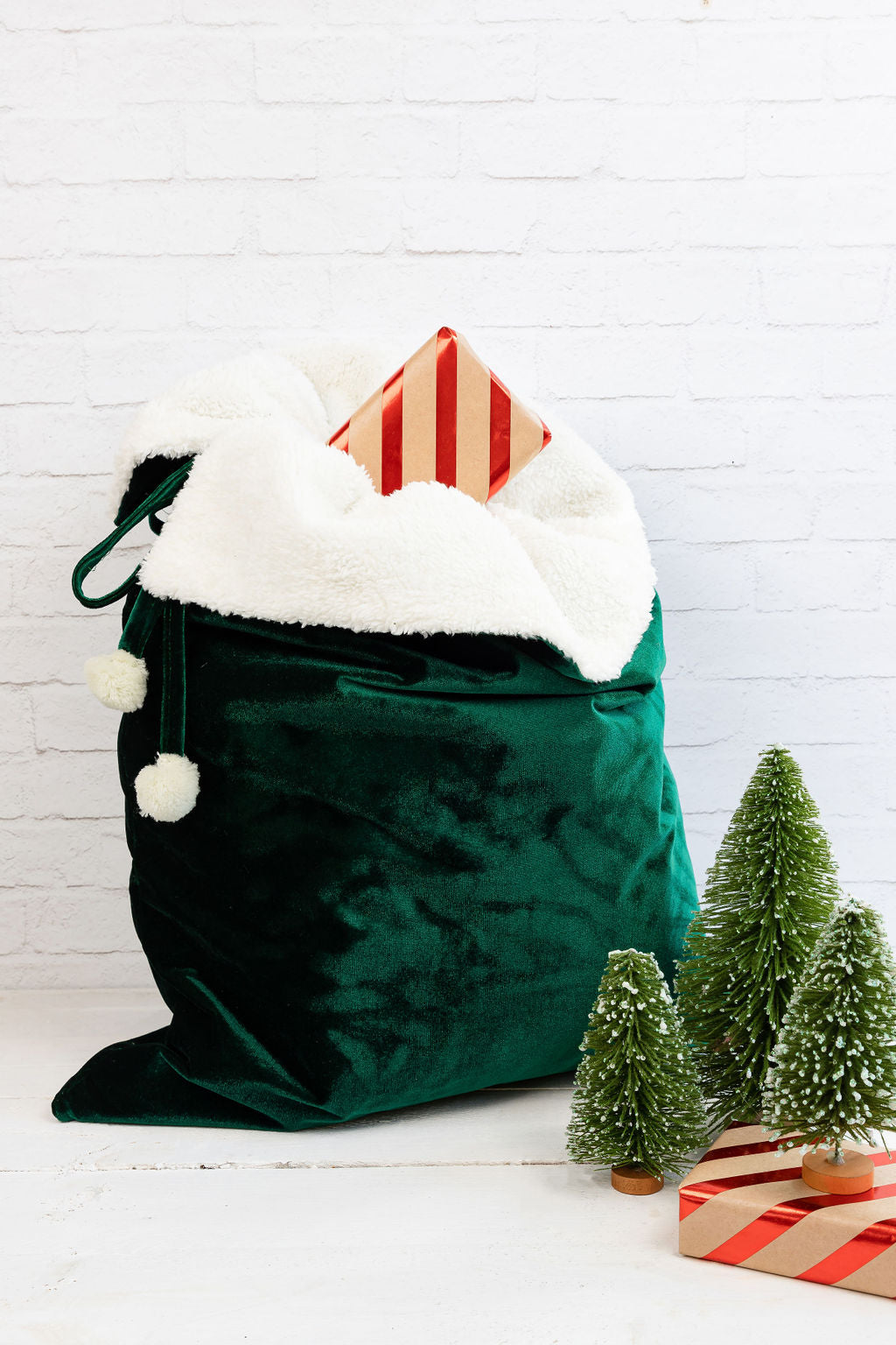 Velvet Santa Sack with Tag - PLD