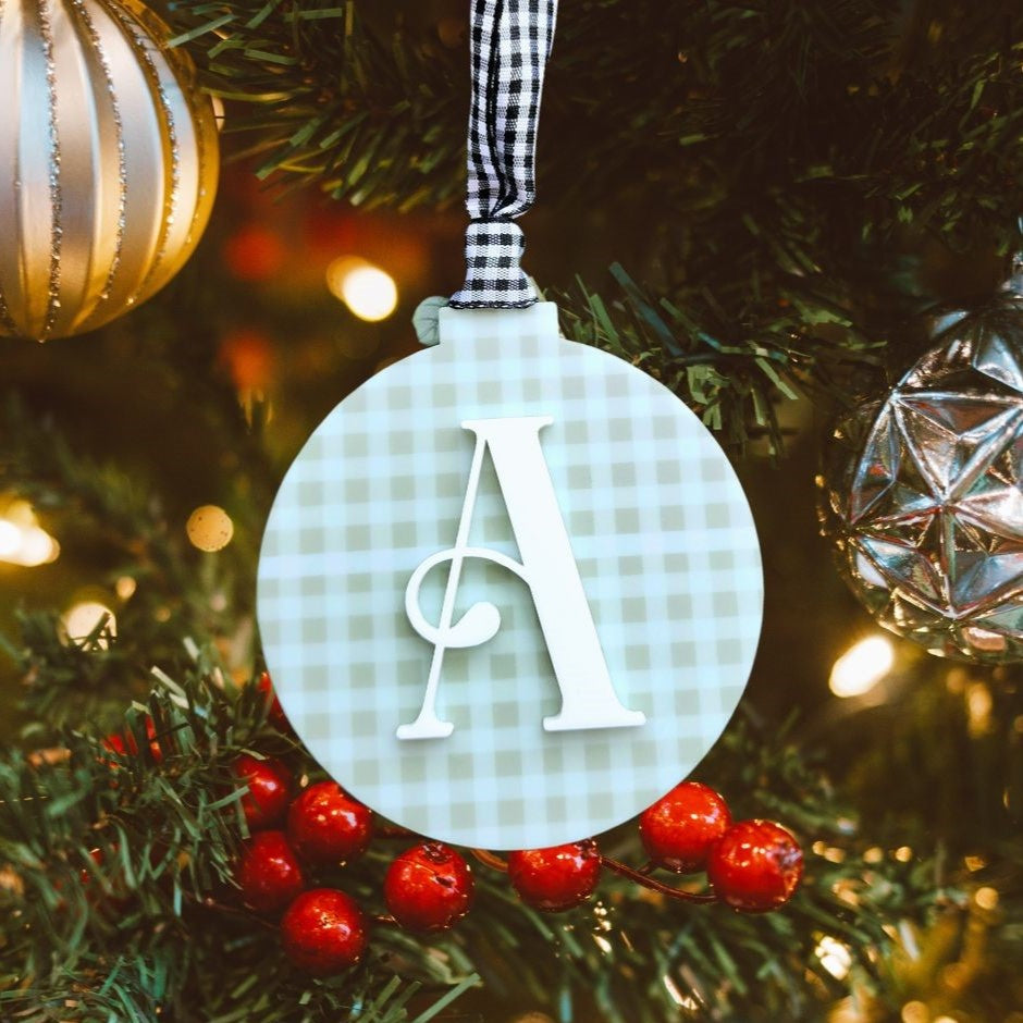 3D Letter with Printed Background Personalised Christmas Bauble (various designs)