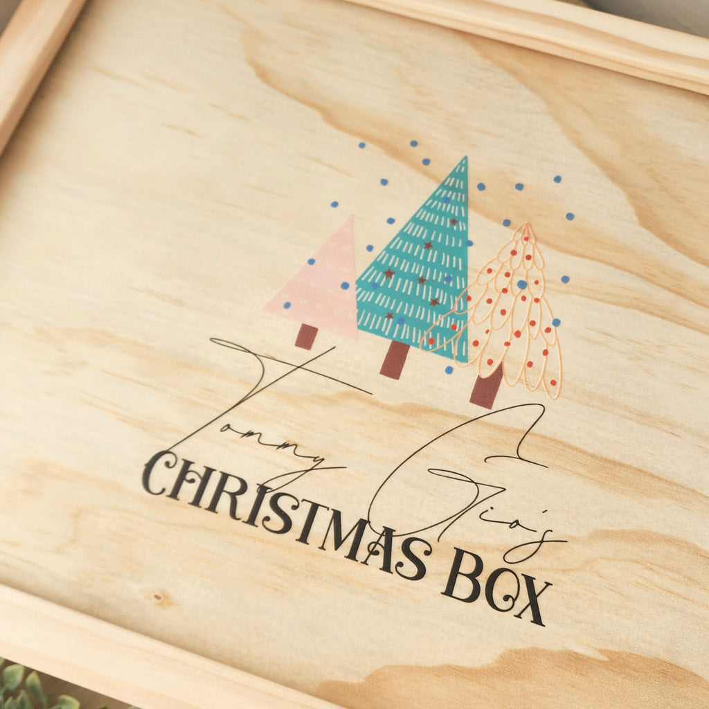 Snowy Trees Printed Christmas Box