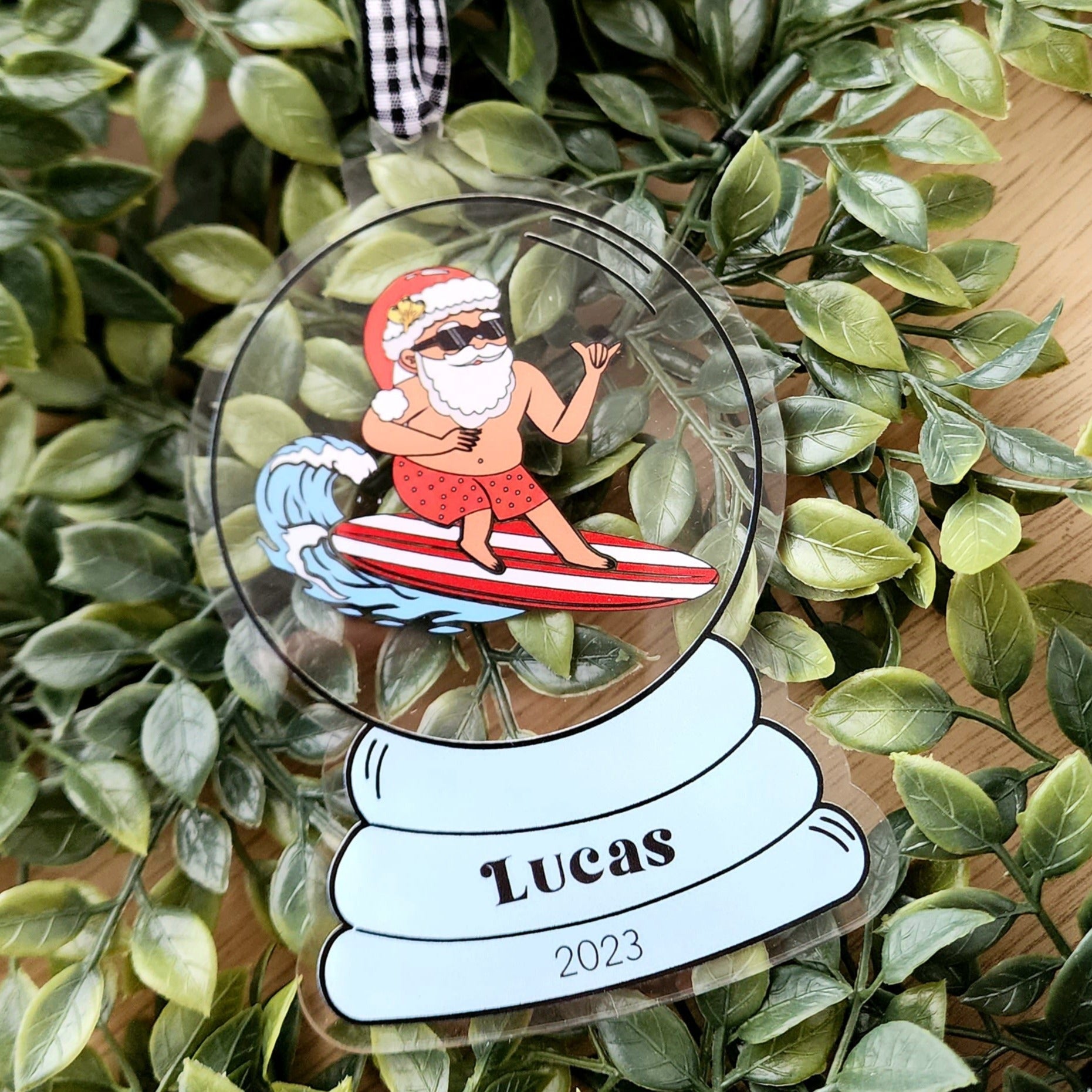 Holographic Snow Globe Christmas Bauble (various designs)