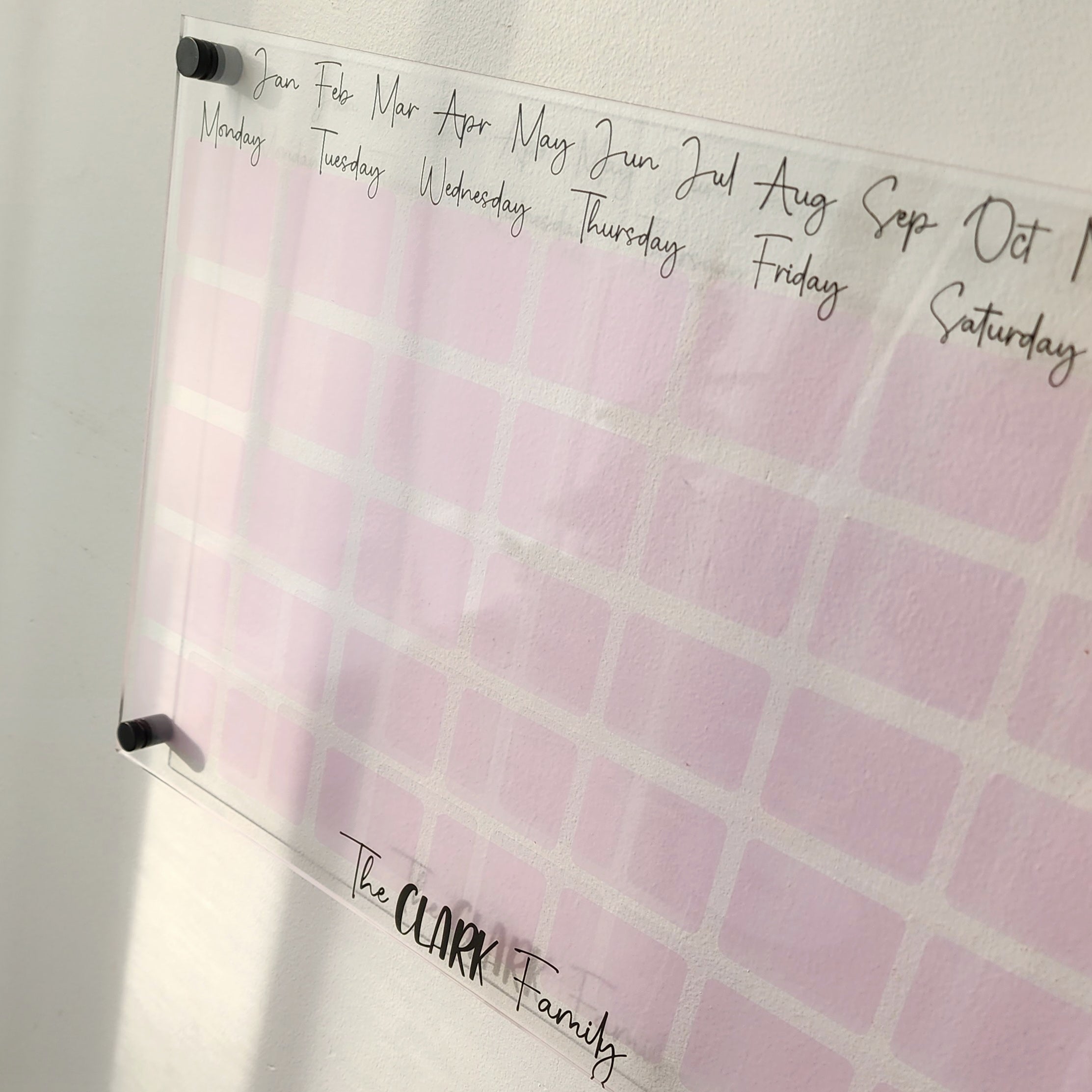 PINK Wall Mounted Monthly Planner