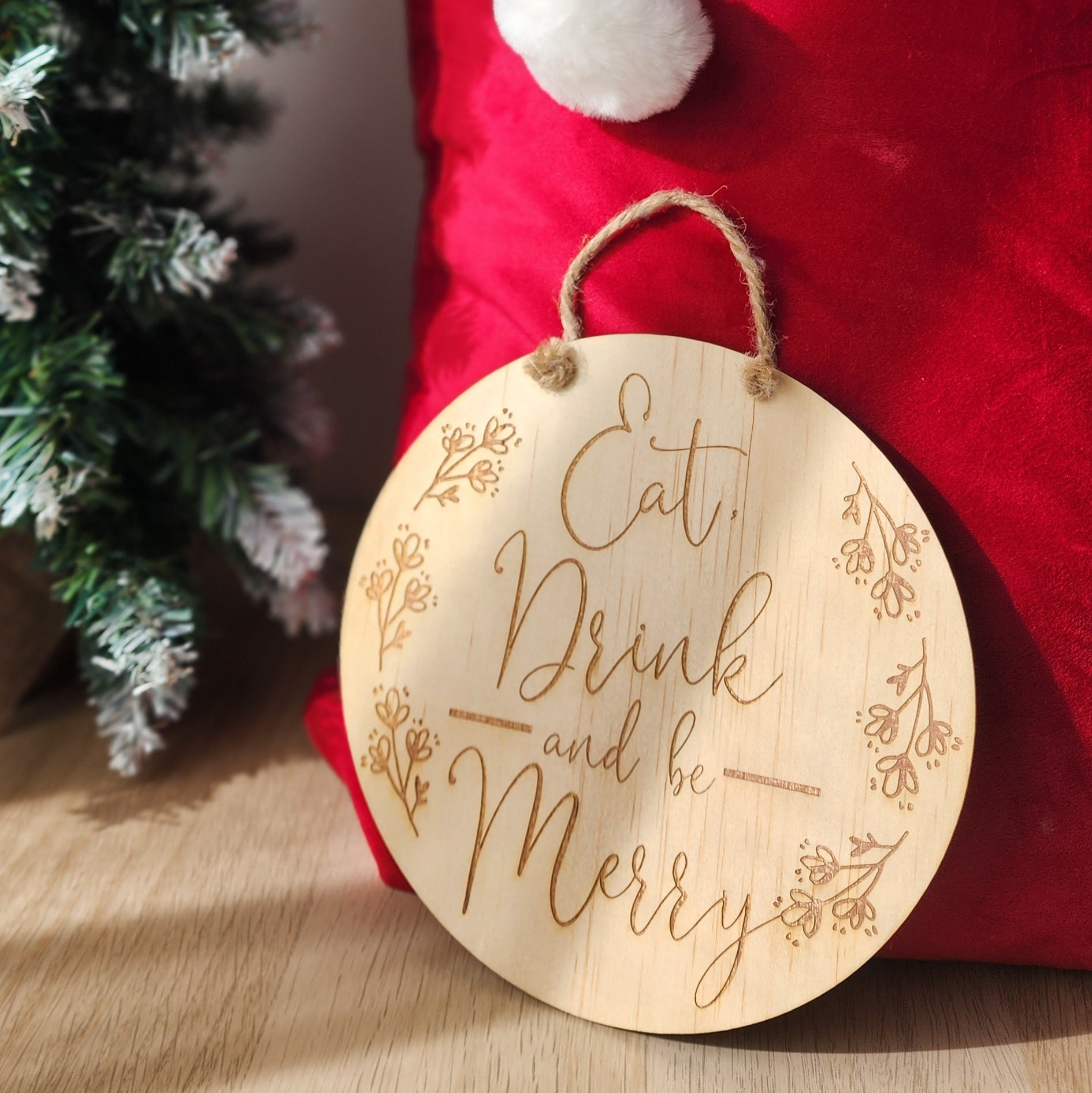 Eat, Drink & be Merry Christmas Sign