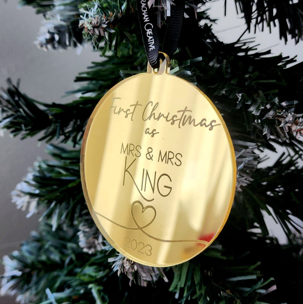 Personalised Christmas Bauble - Style #9 (First Christmas)