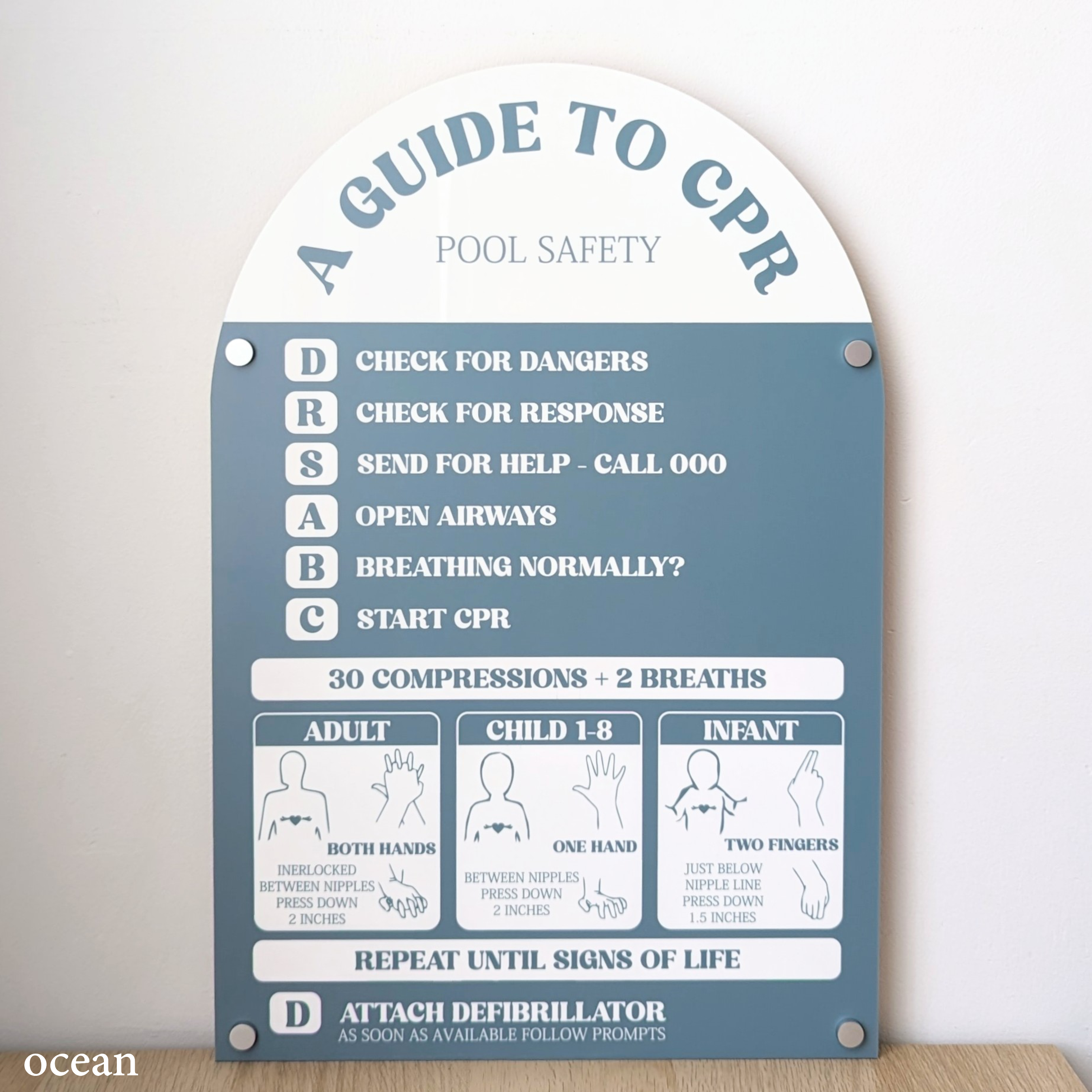 Pool Safety CPR Sign - ARCH