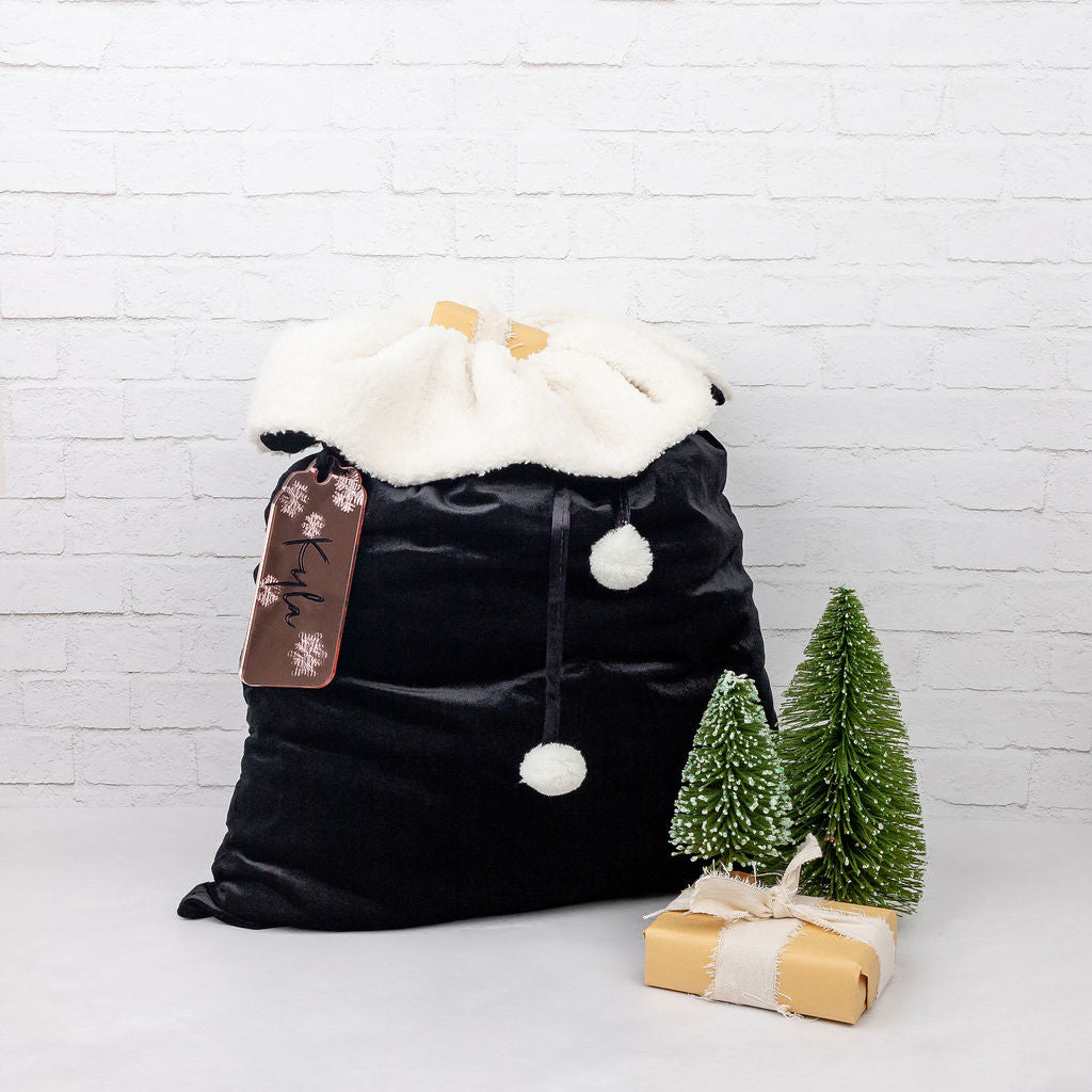 Velvet Santa Sack with Tag - PLD
