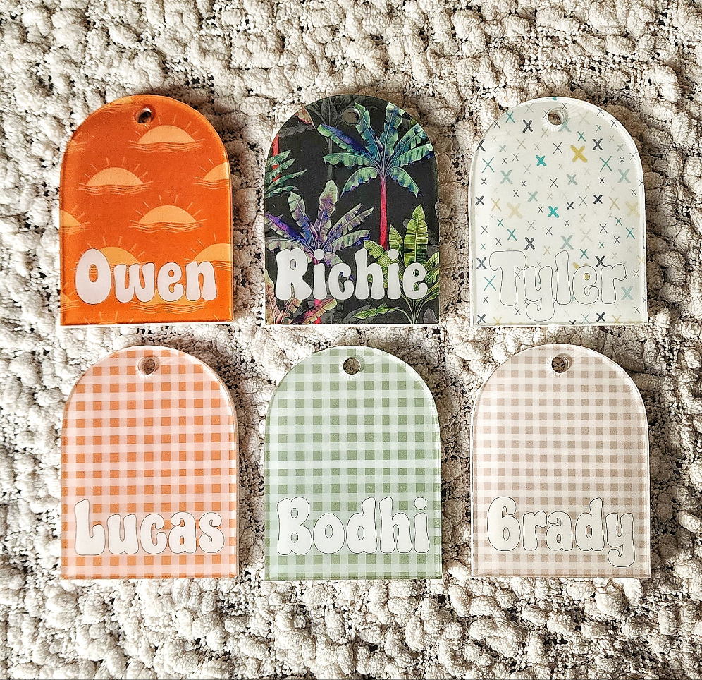 Printed Arch Acrylic Bag Tag