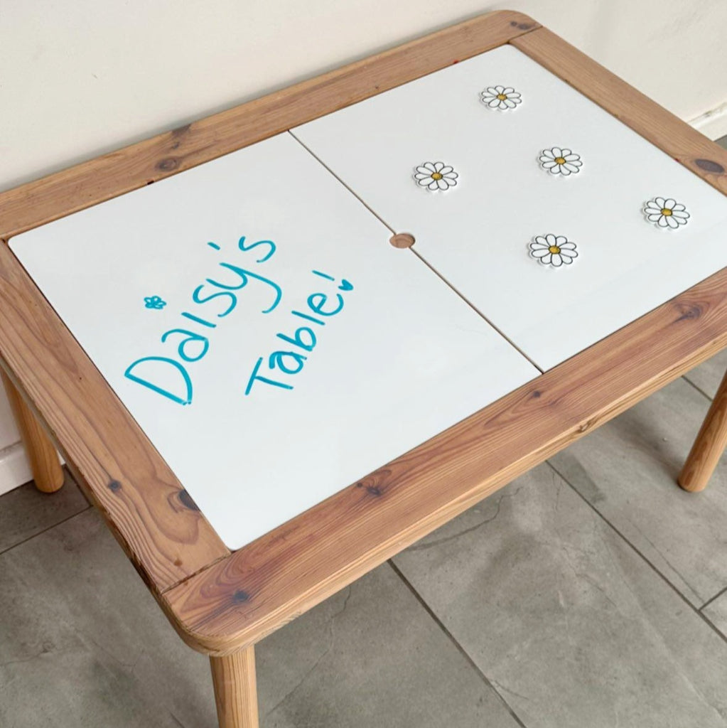 Plain White Table Acrylic Cover for Ikea Flisat or Kmart Table