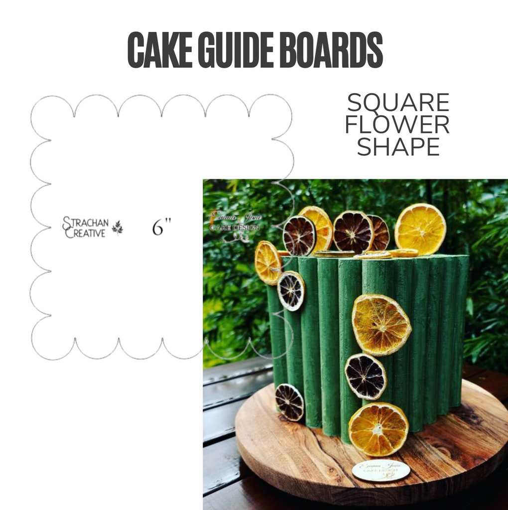Square Flower Cake Guide Boards