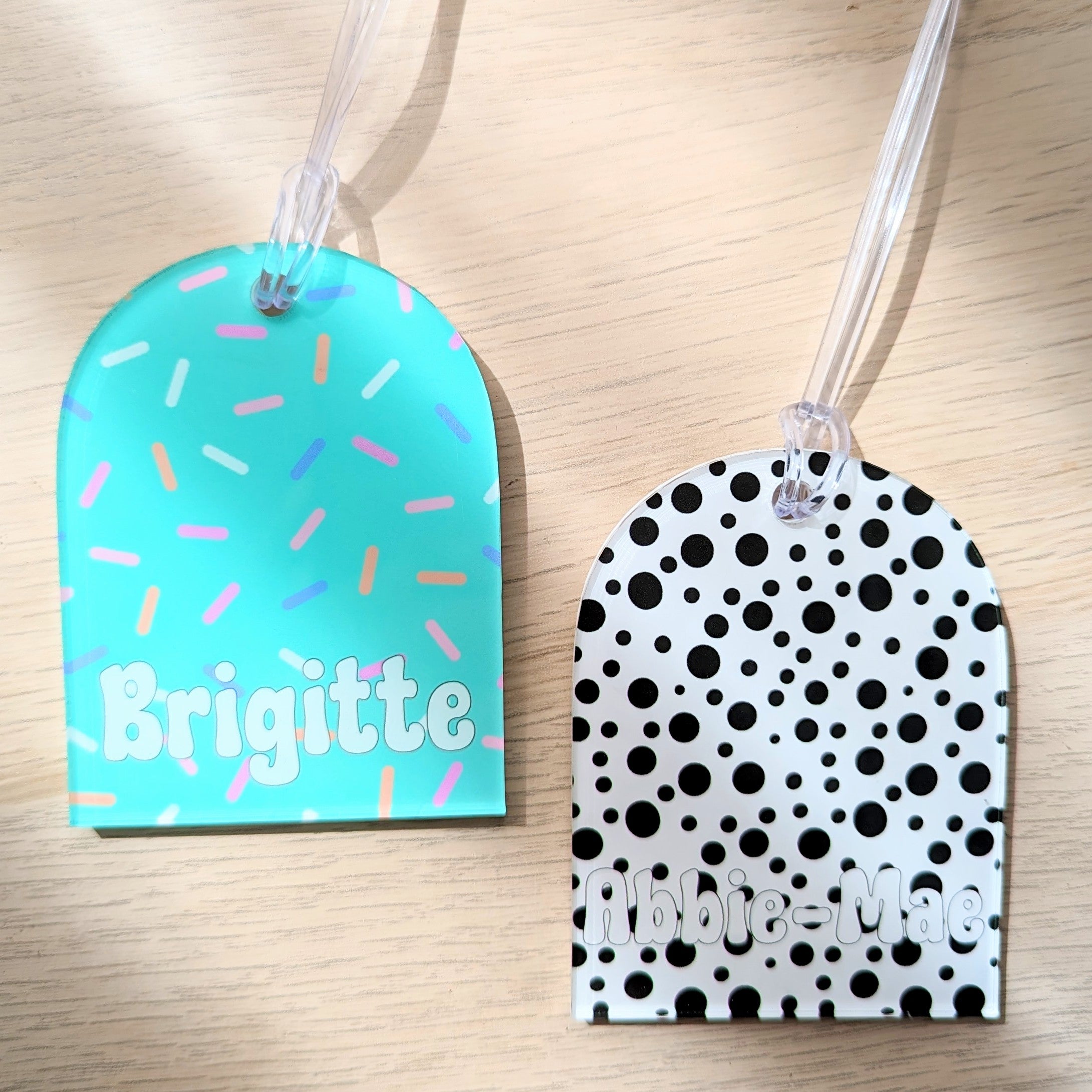 Printed Arch Acrylic Bag Tag