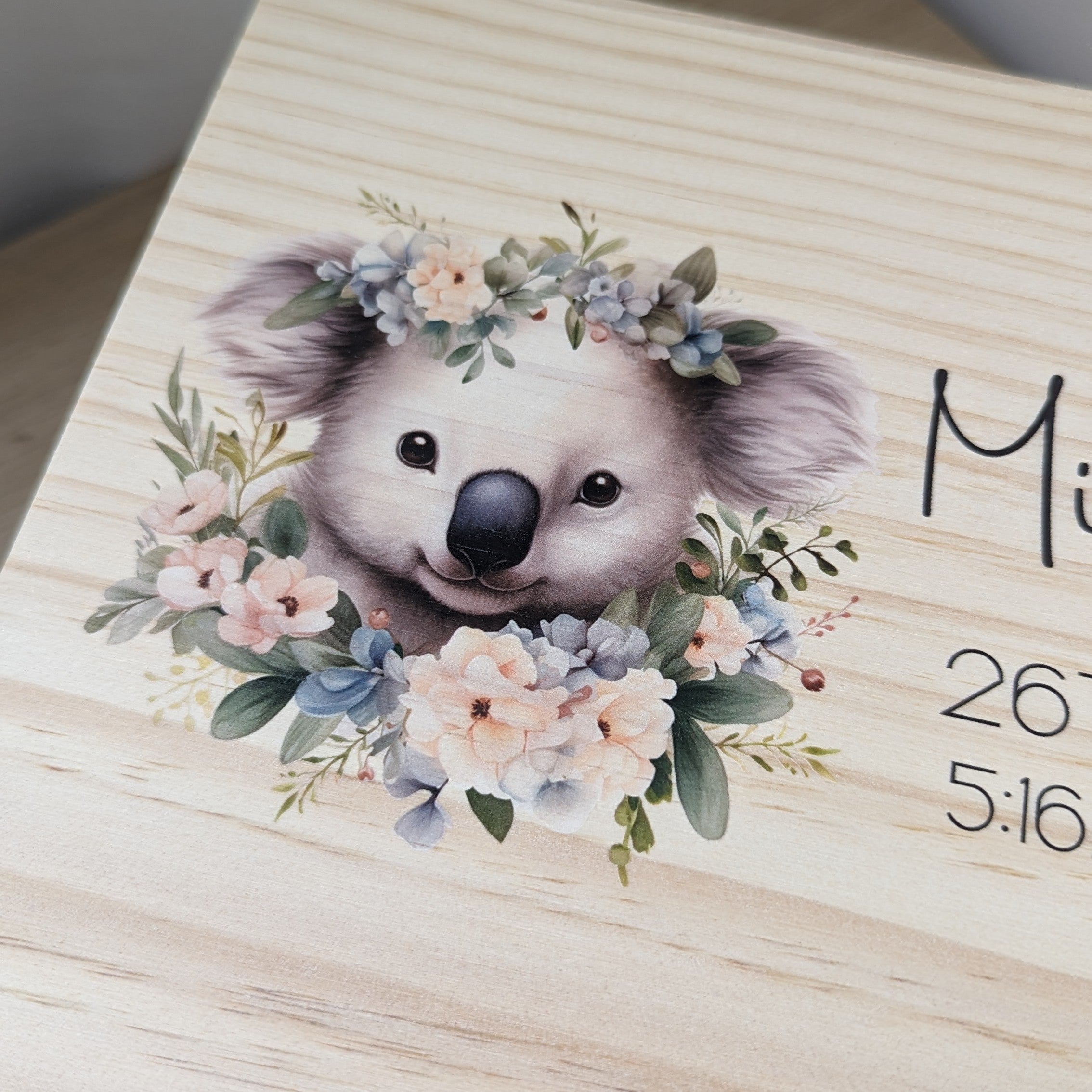 Koala with Flowers Keepsake Box