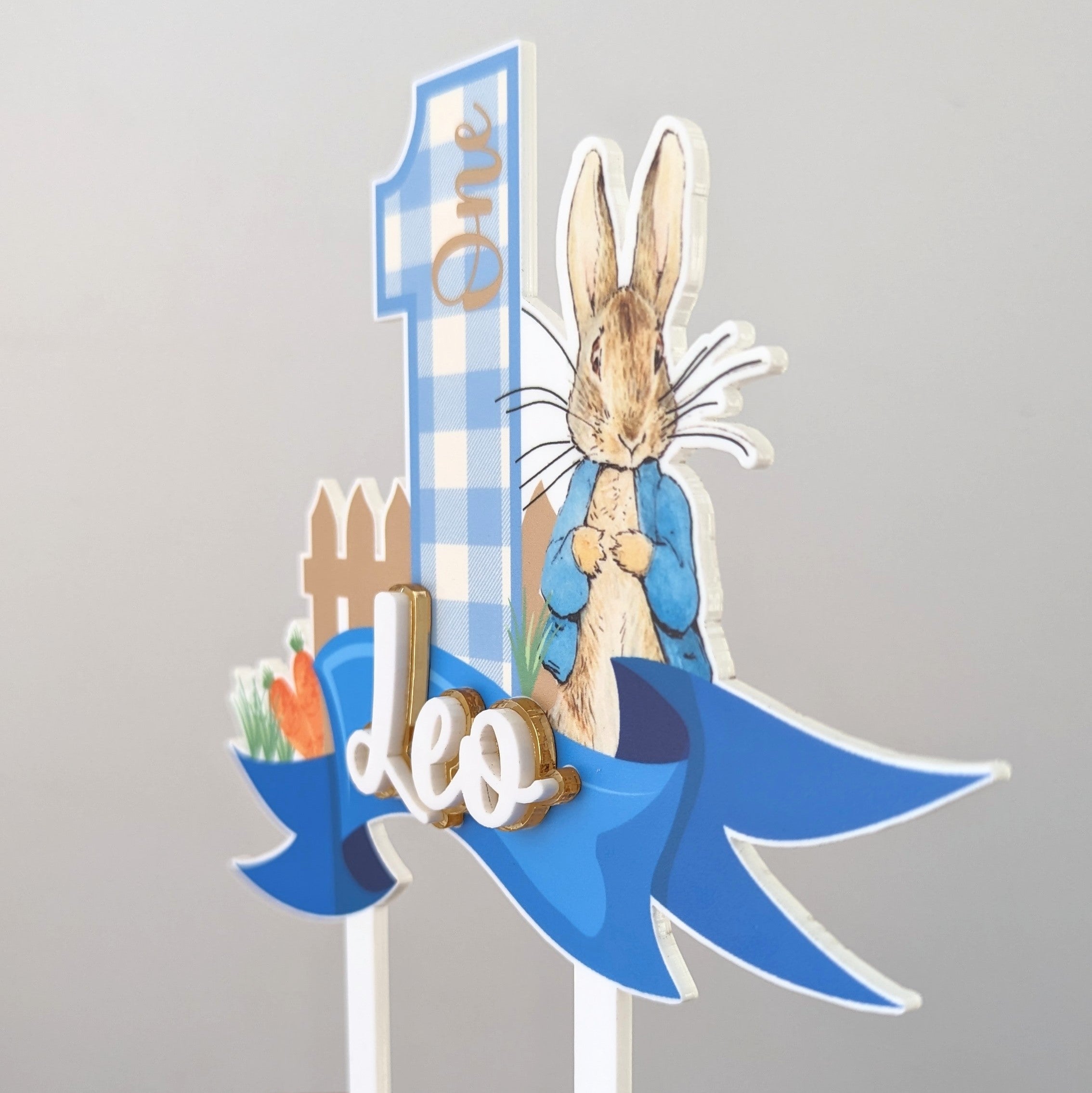 Peter Rabbit First Birthday Cake Topper – Strachan Creative
