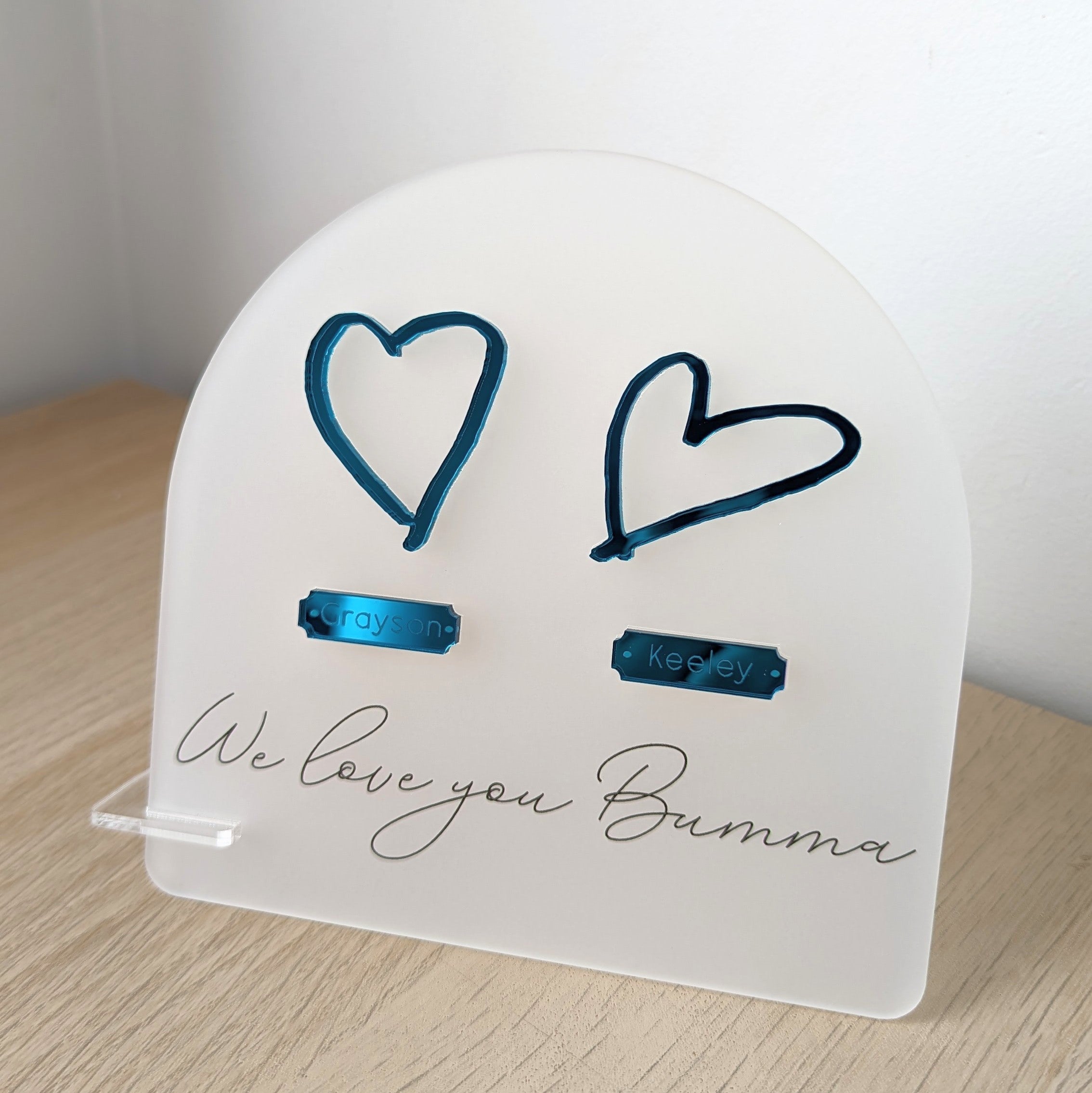 We Love You Plaque with Childrens Drawing