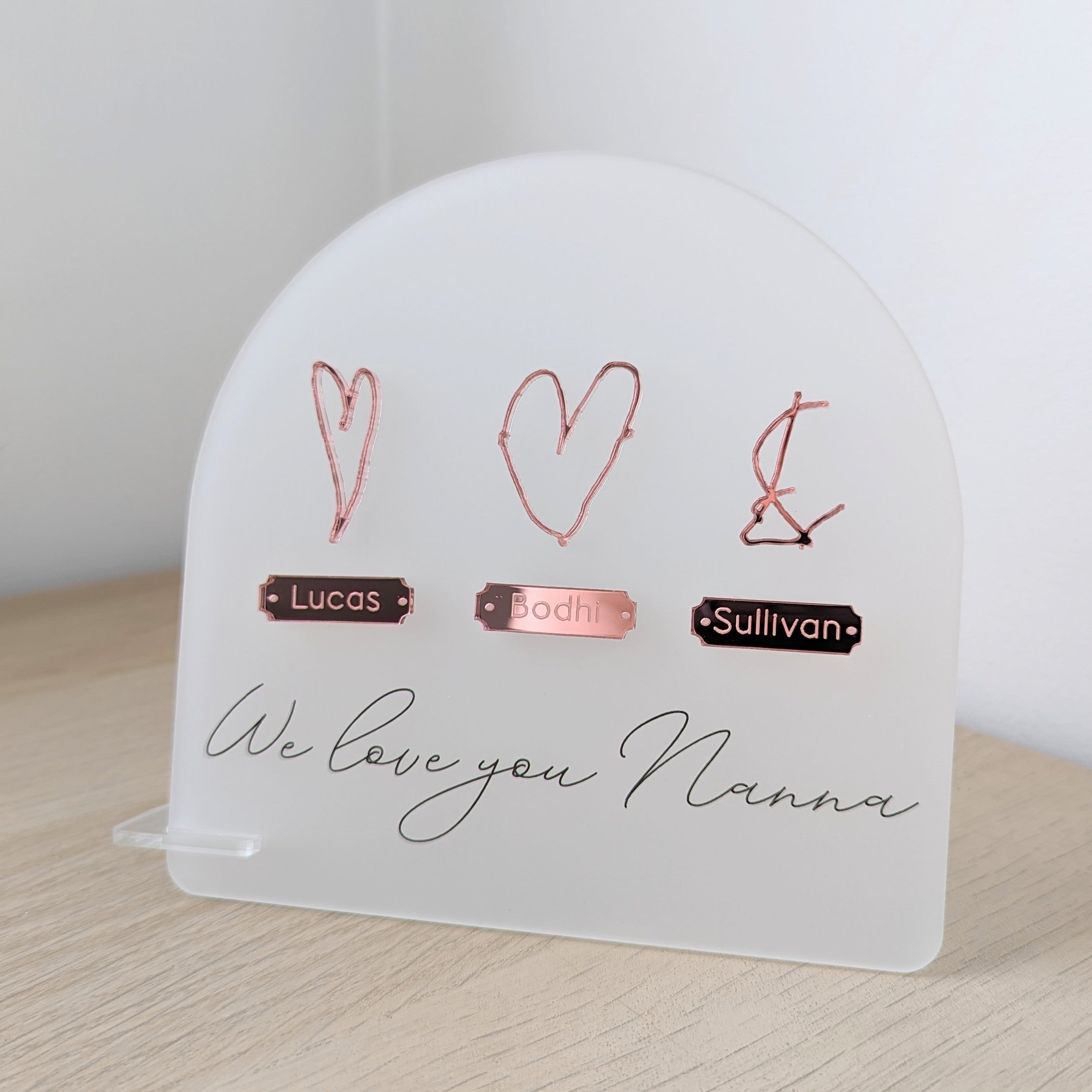 We Love You Plaque with Childrens Drawing