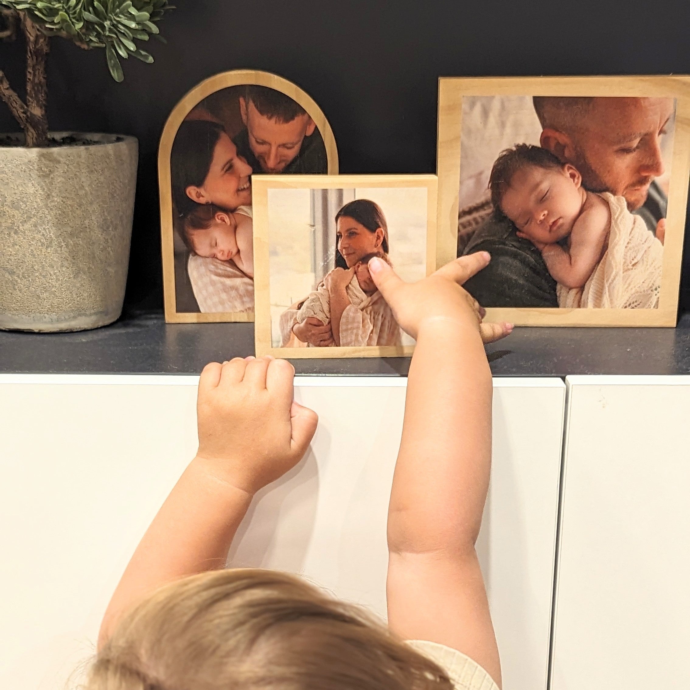 Solid Timber Photo Block - Square Small