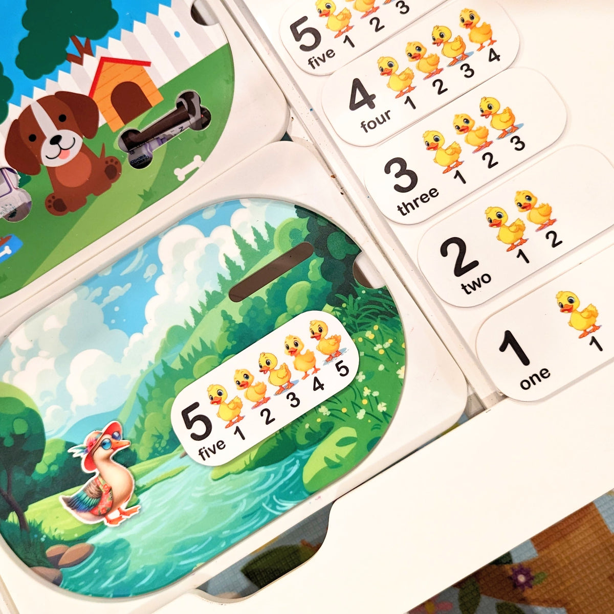 Duck Table Numbers 5 Little Ducks - Number Recognition & Counting - insert for Trofast Fl ...