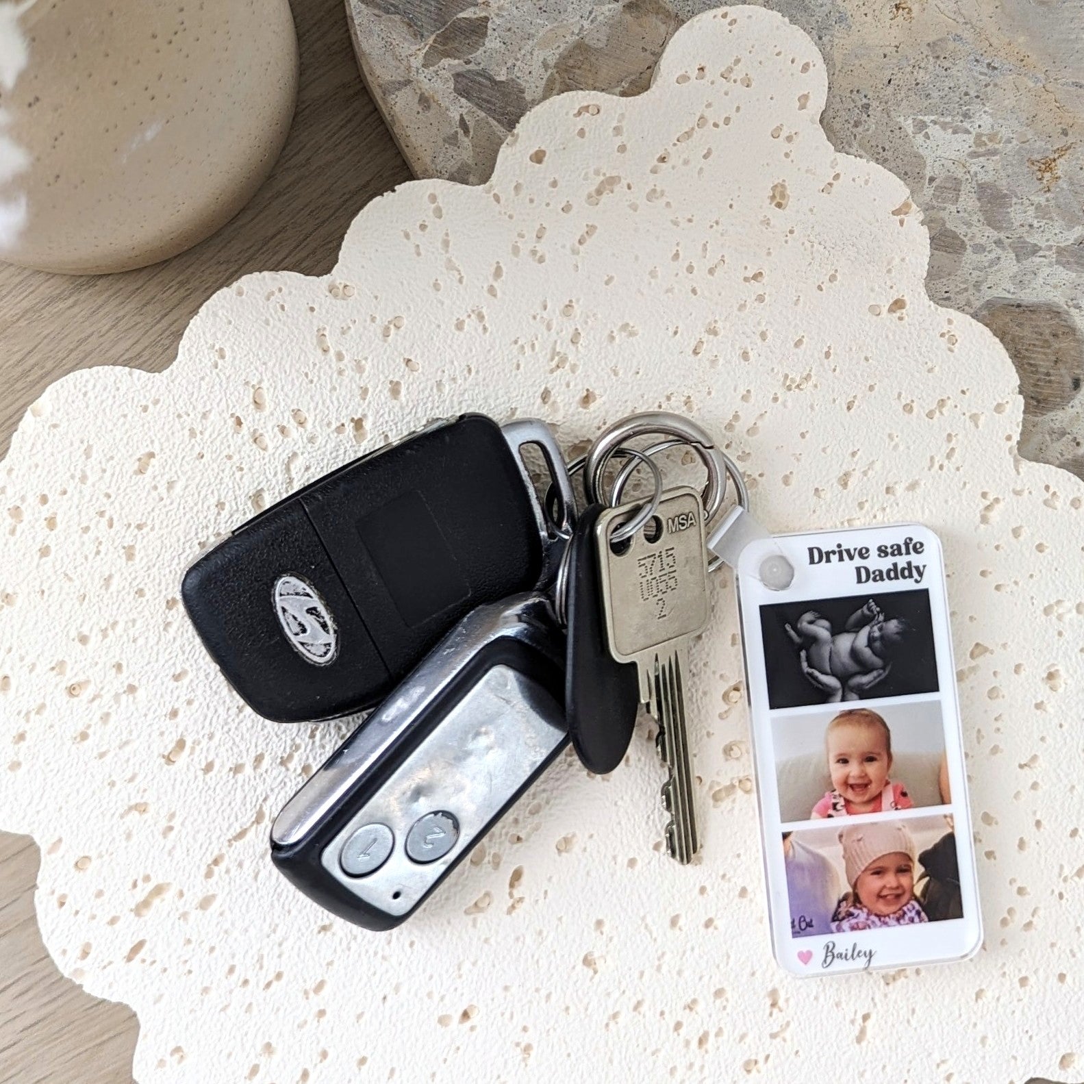 Drive Safe Photo Keyring