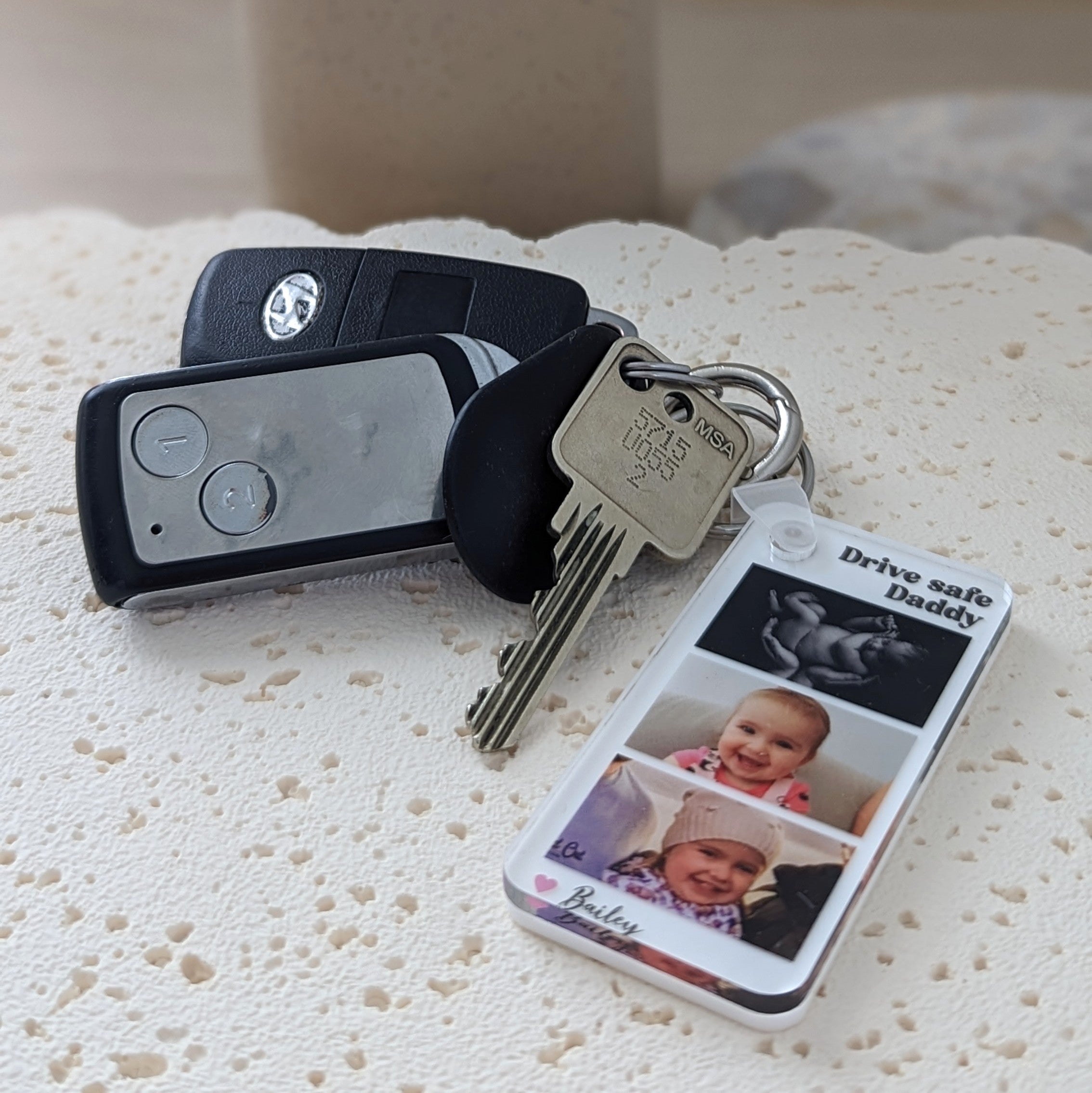 Drive Safe Photo Keyring