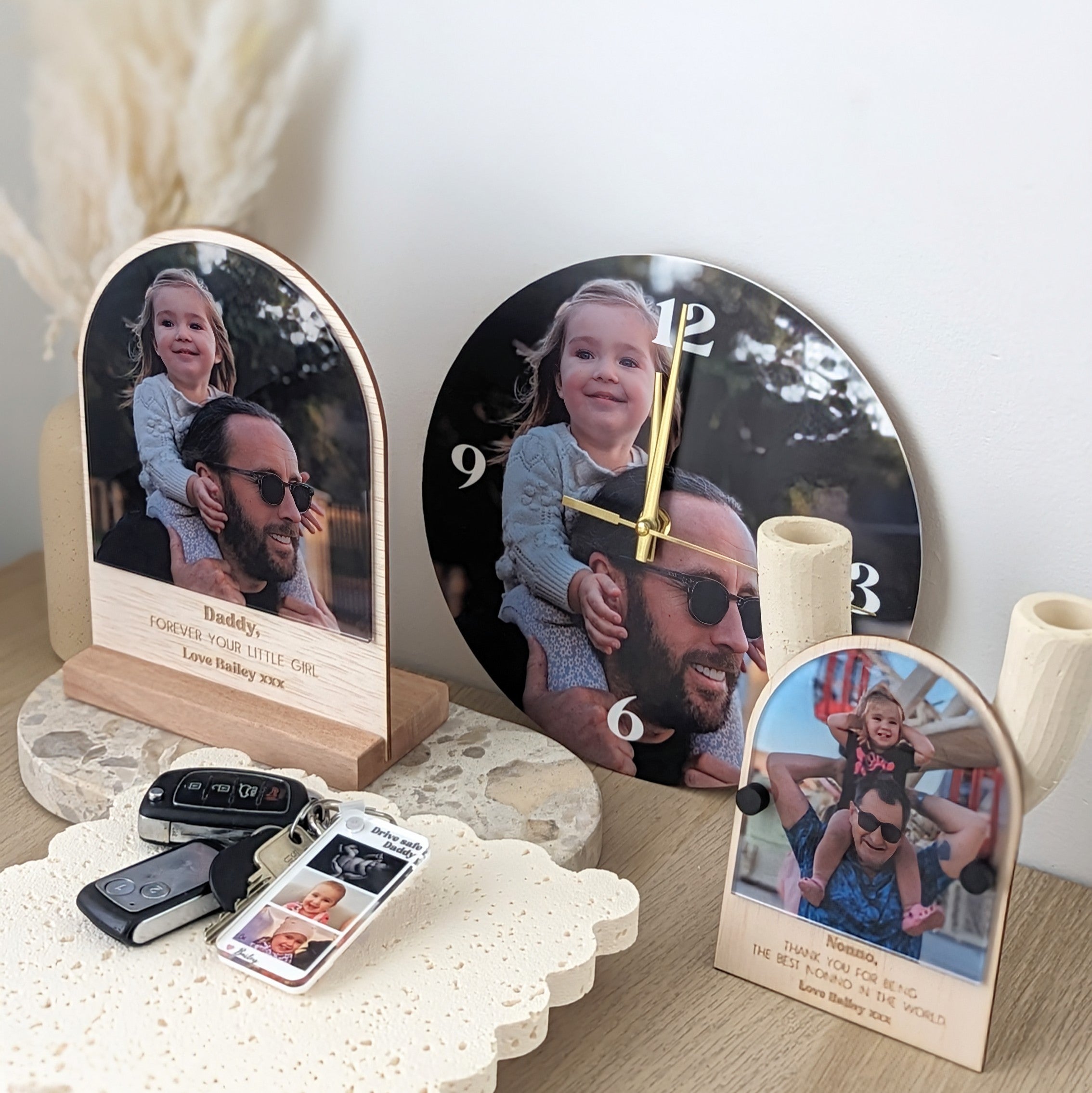 Wooden Arch Photo Magnet with Text