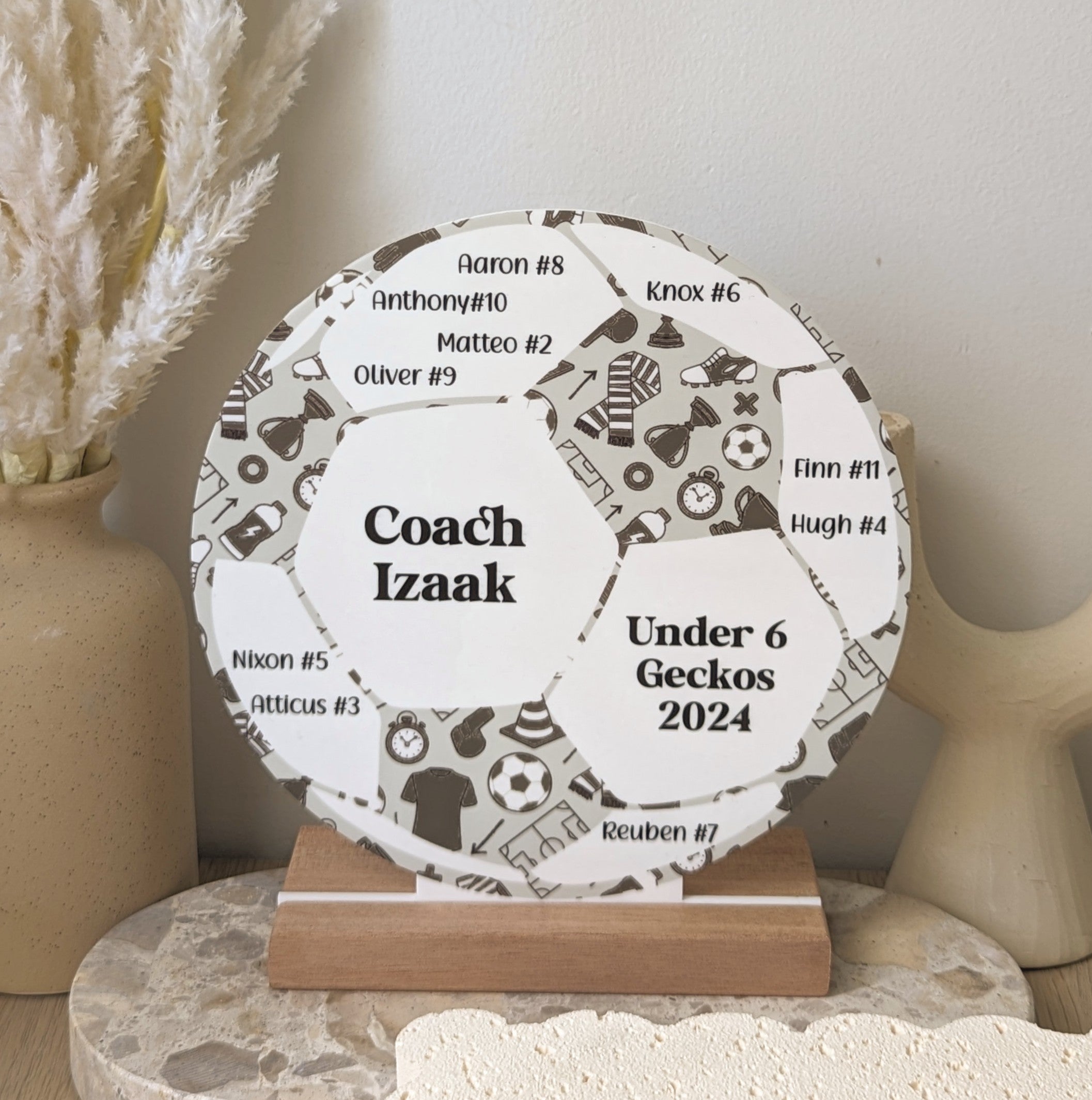 End of Year Coach Gift - Soccer Plaque