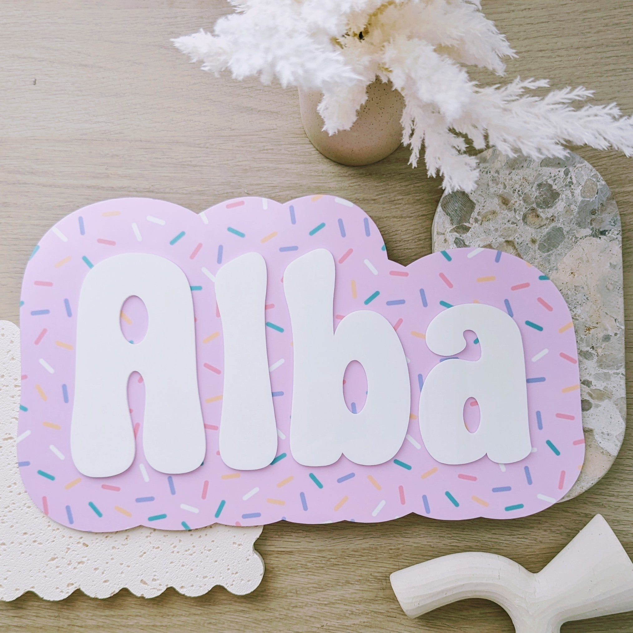 2 Layer Name Plaques - Printed background design