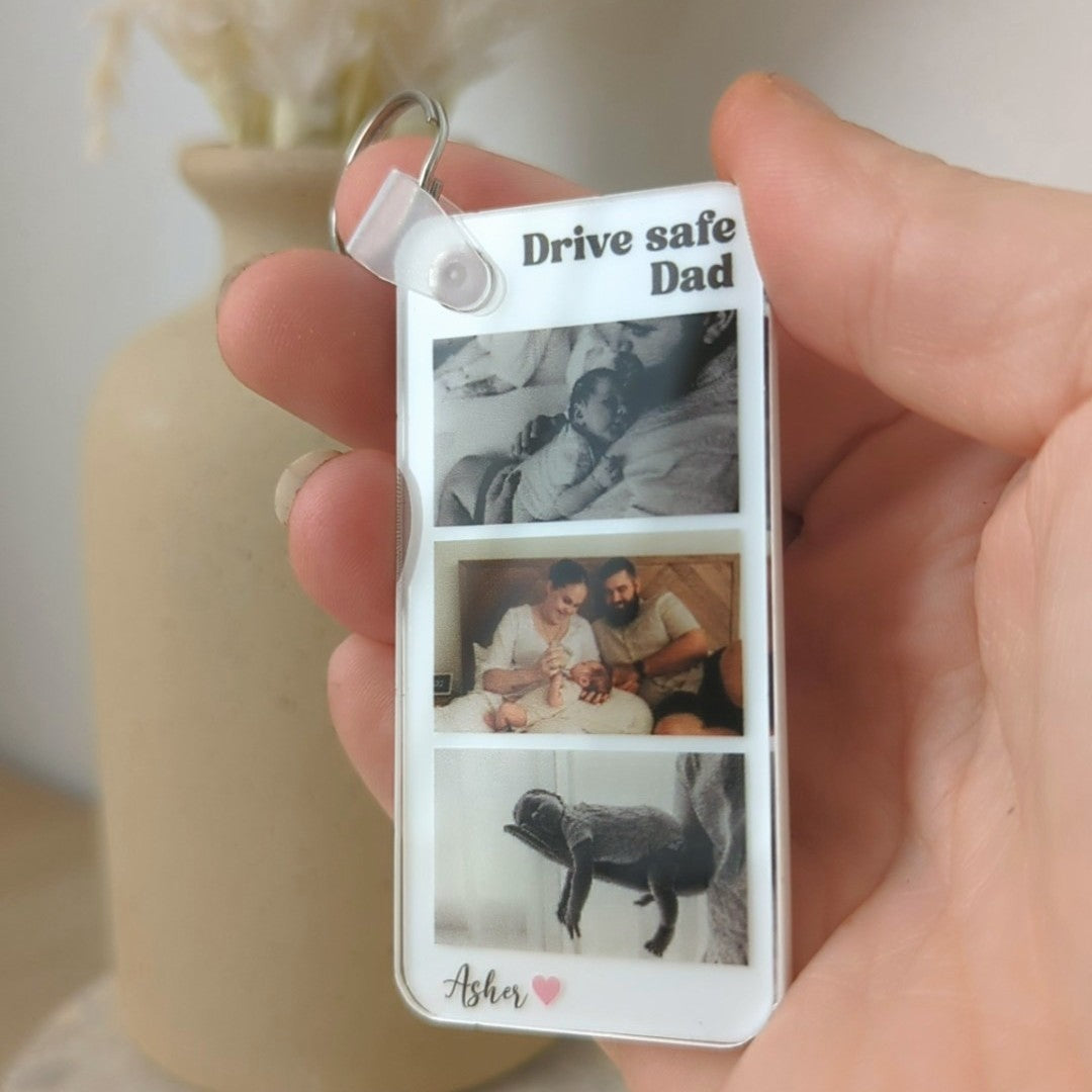 Drive Safe Photo Keyring