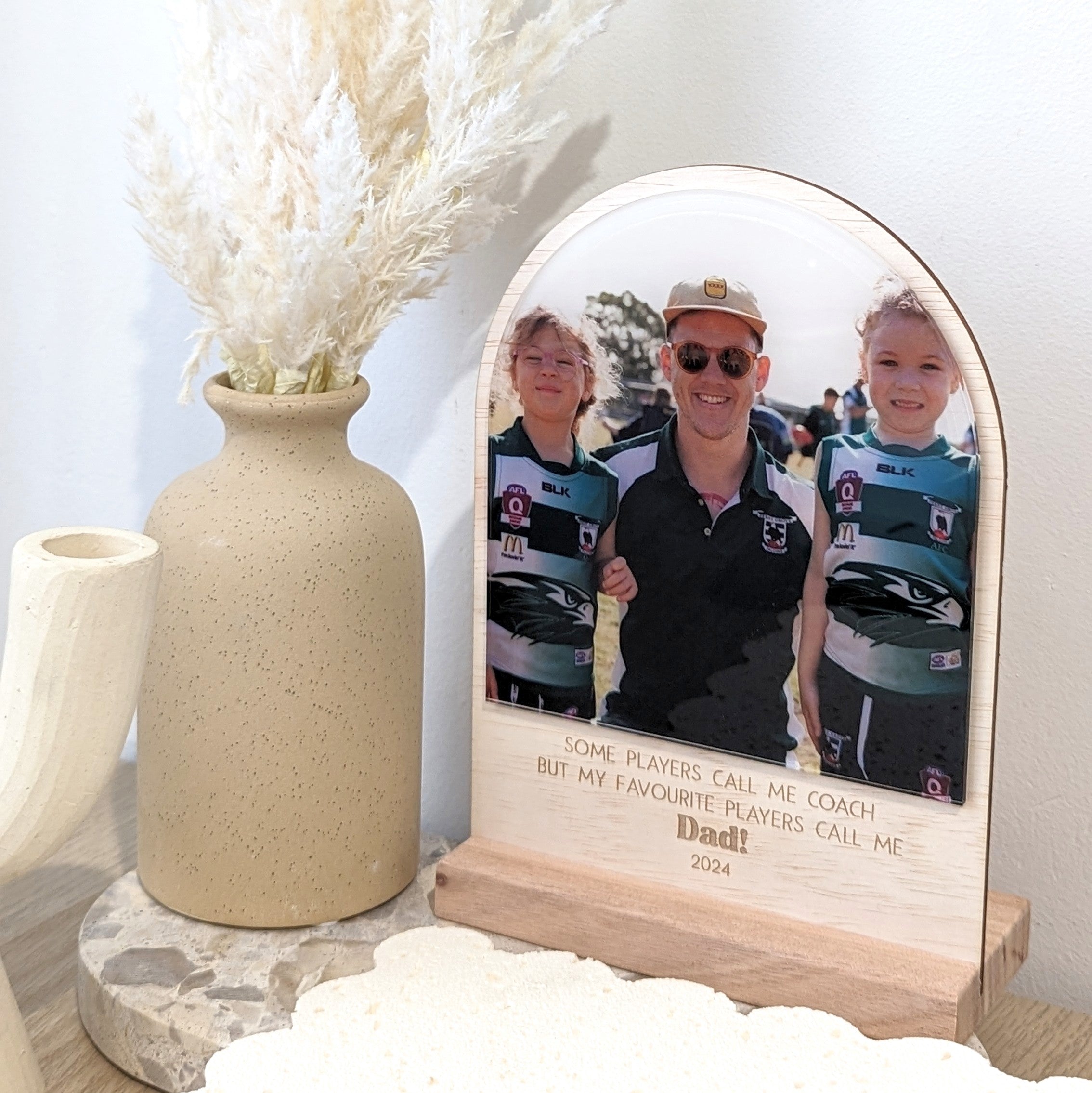 Wooden Arch Photo Plaque with Text