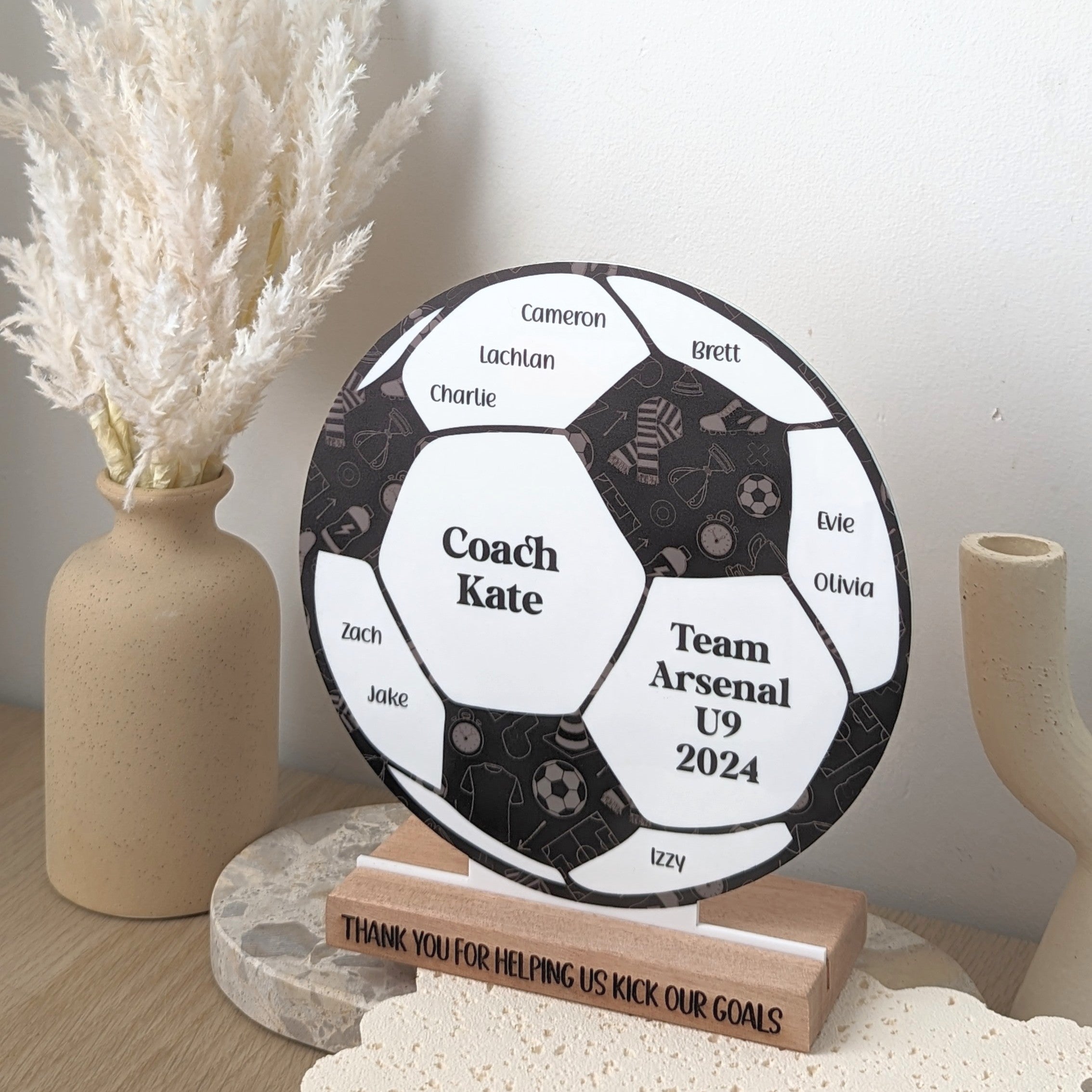 End of Year Coach Gift - Soccer Plaque