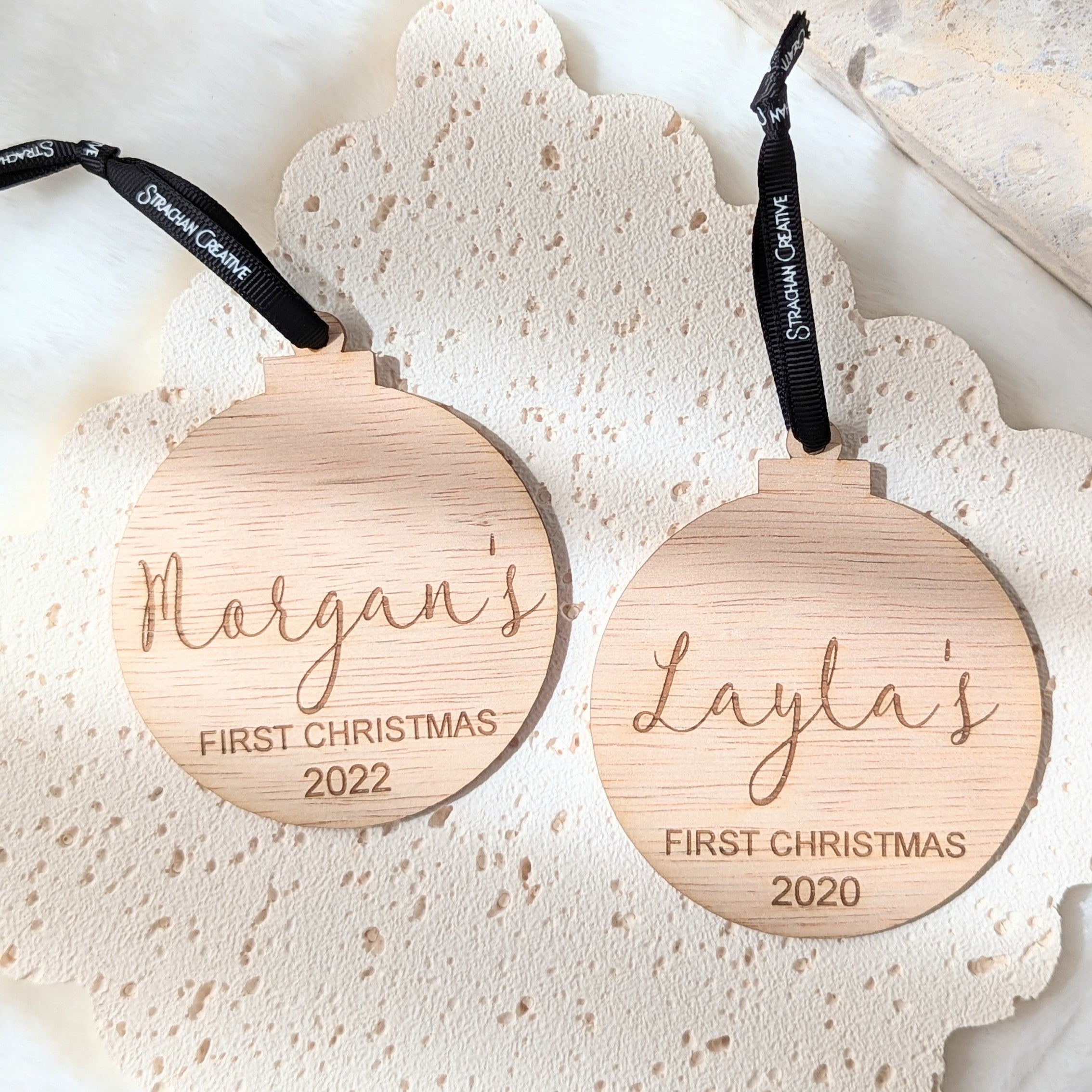 Personalised Christmas Bauble - Style #1 (First Christmas)