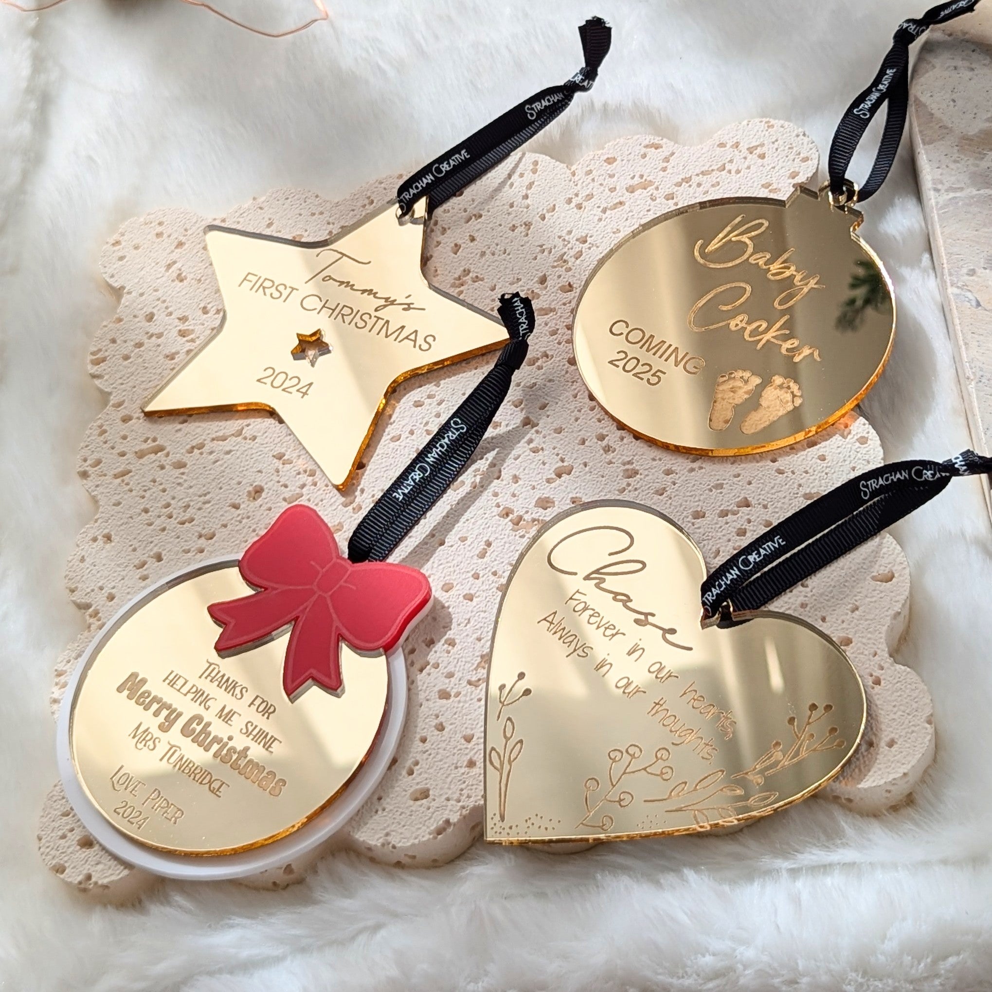 Personalised Star Christmas Decoration (First Christmas)