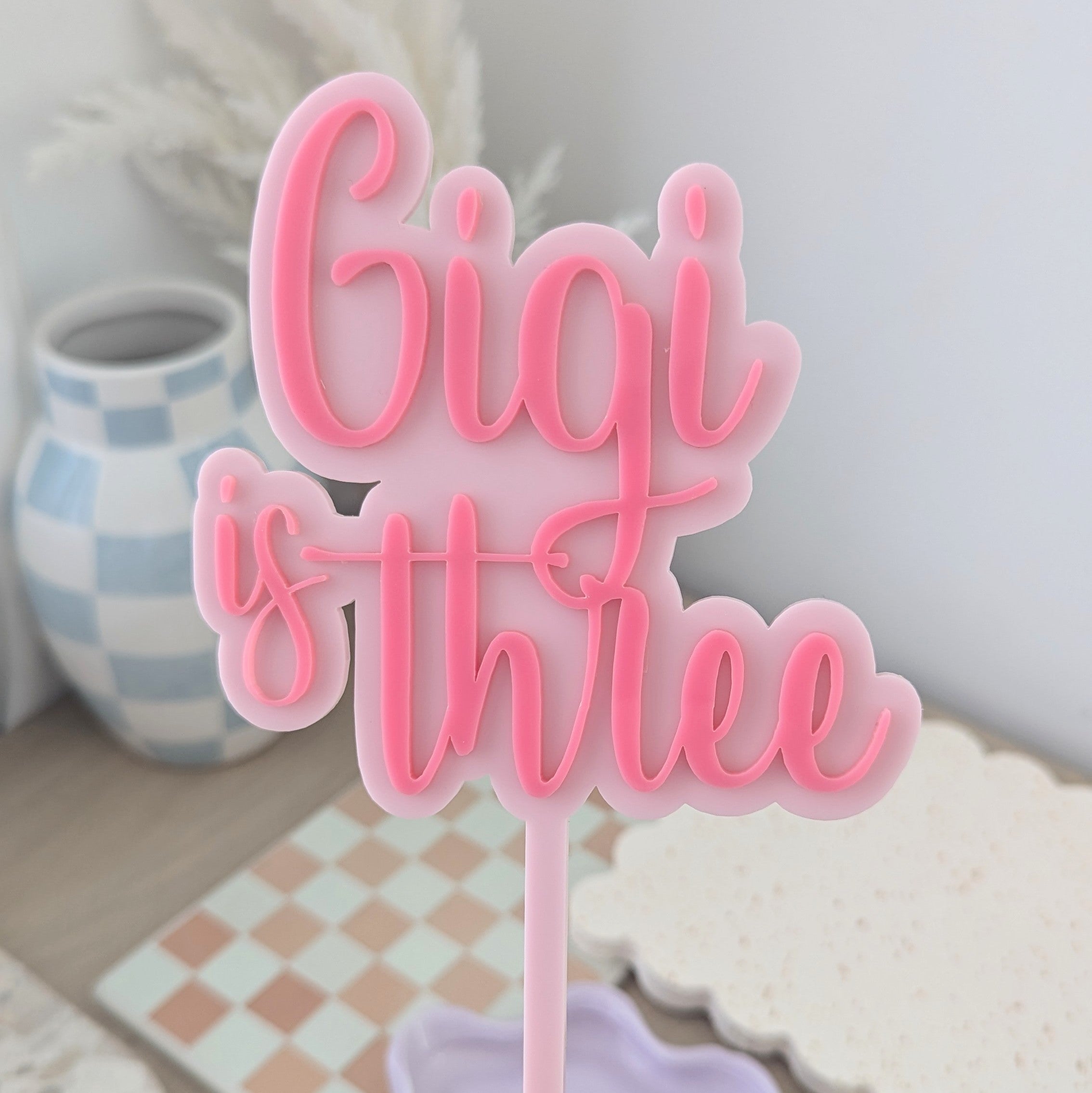 2 Layer Cake Topper - MULTIPLE WORDS