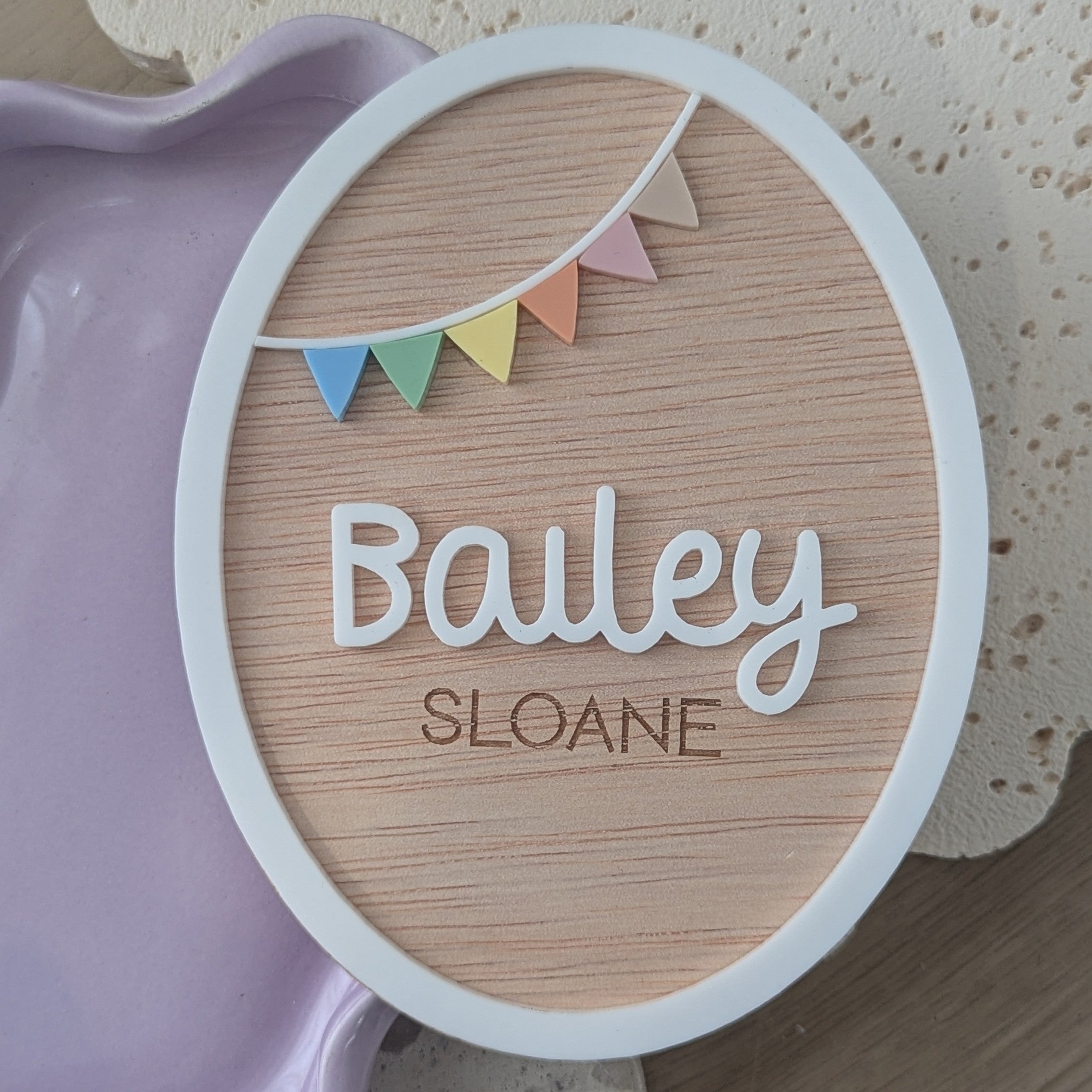Bunting Name Plaque