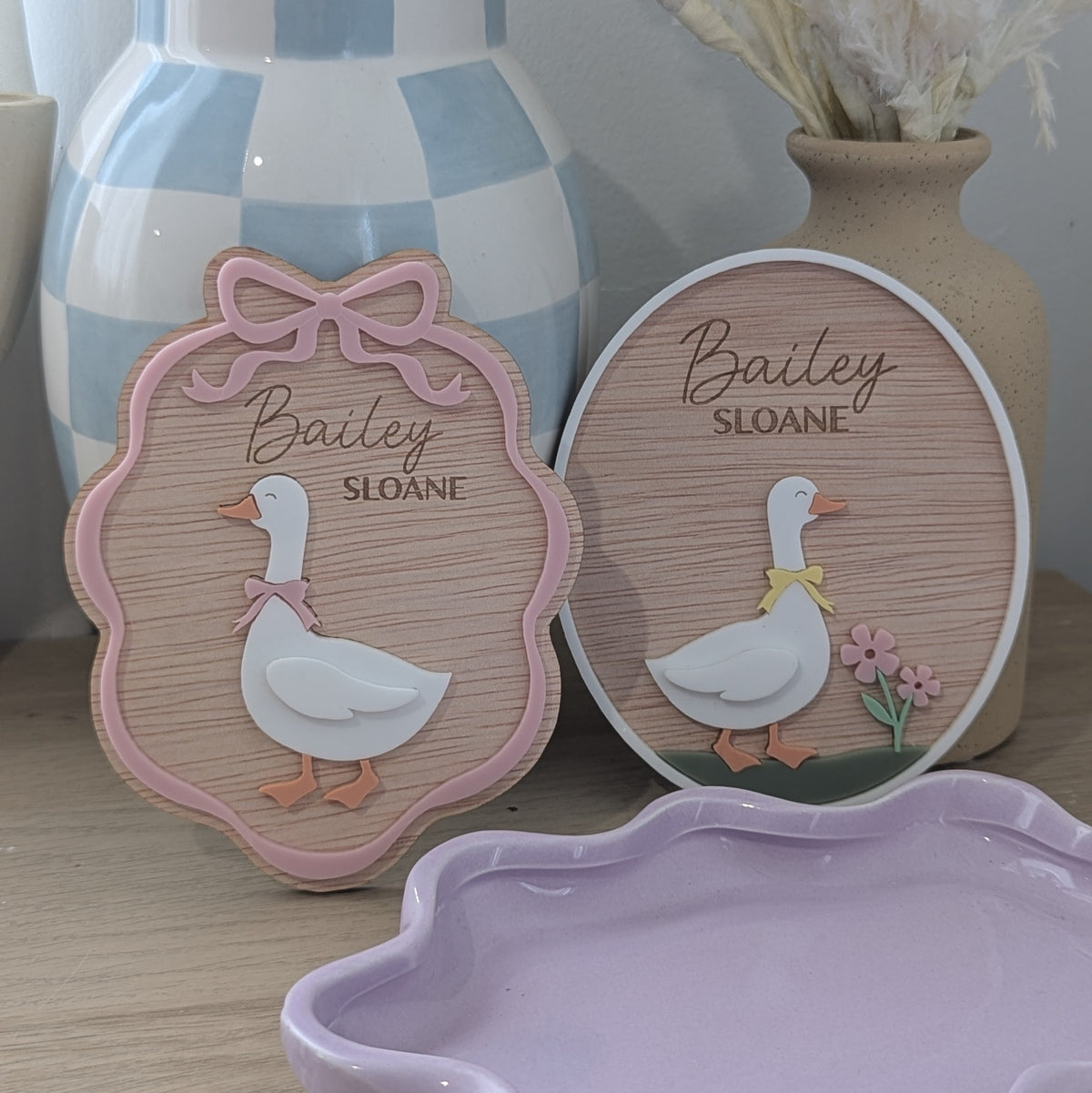 Goose Name Plaque - Flowers – Strachan Creative