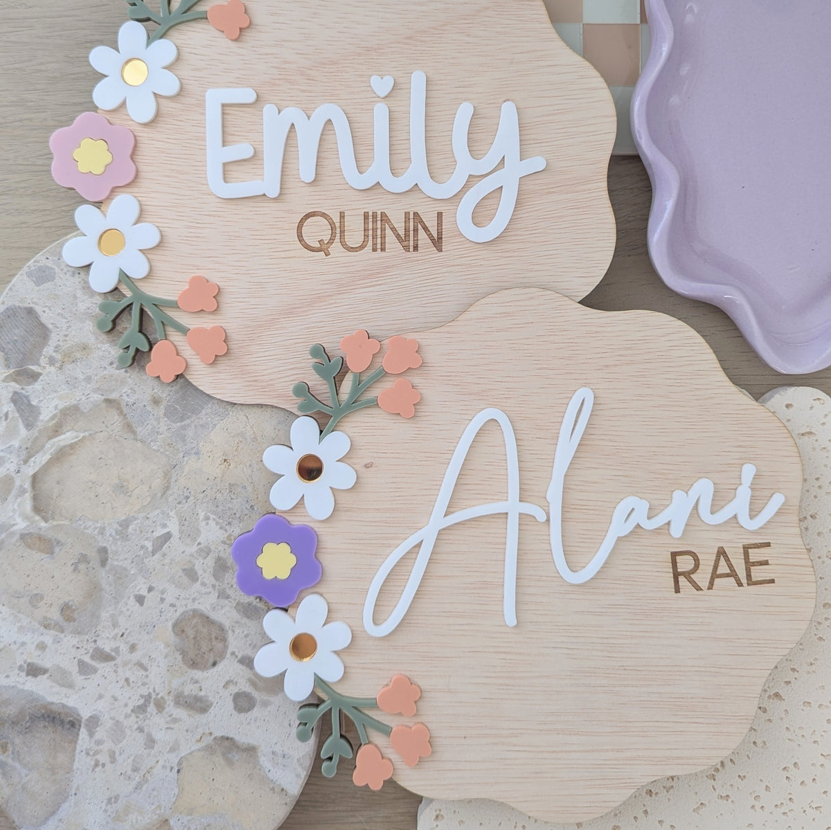 Floral Name Plaque