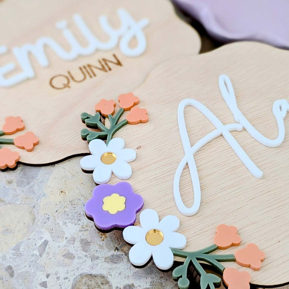 Floral Name Plaque