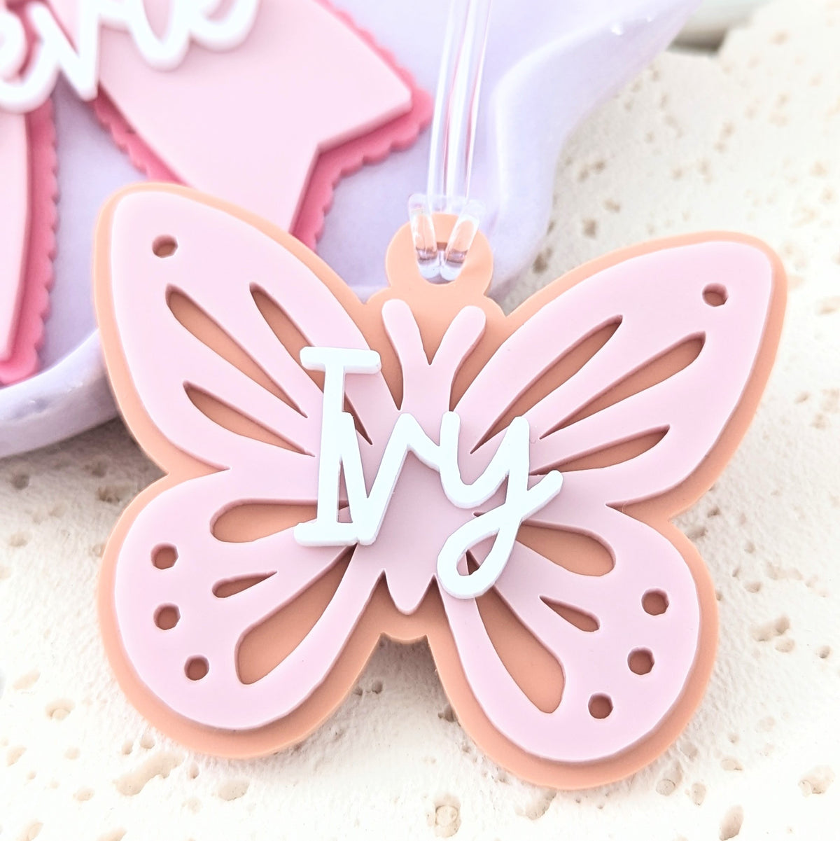 Butterfly Acrylic Bag Tag or Christmas Tree Decoration