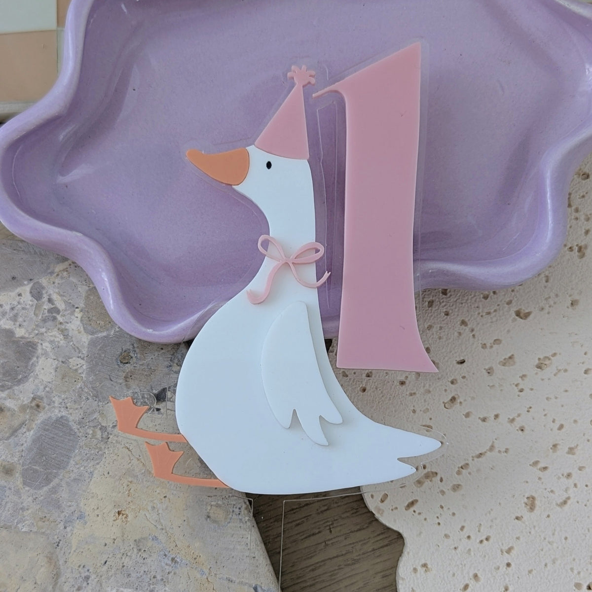 Goose Cake Topper with Age