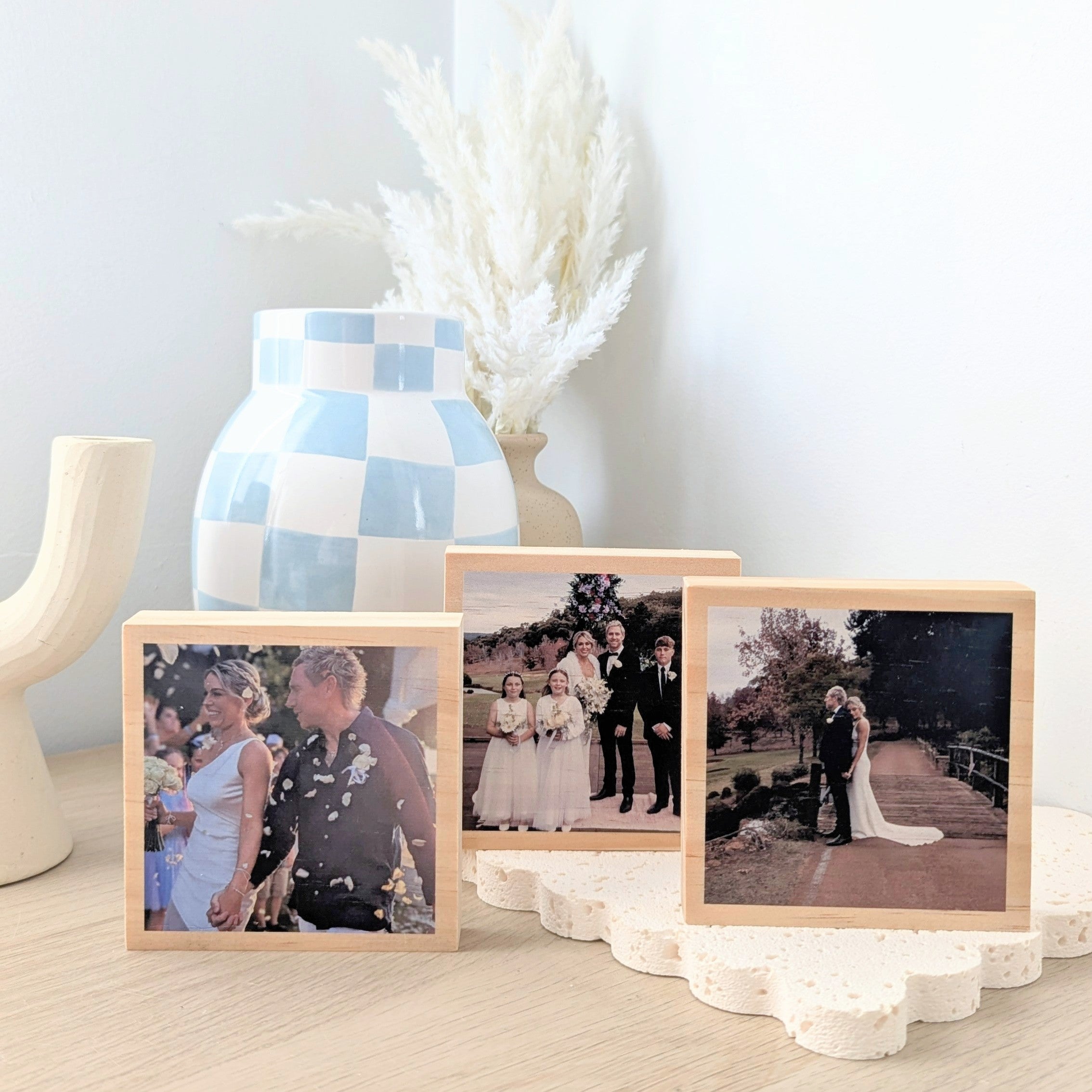 Solid Timber Photo Block - Square Small