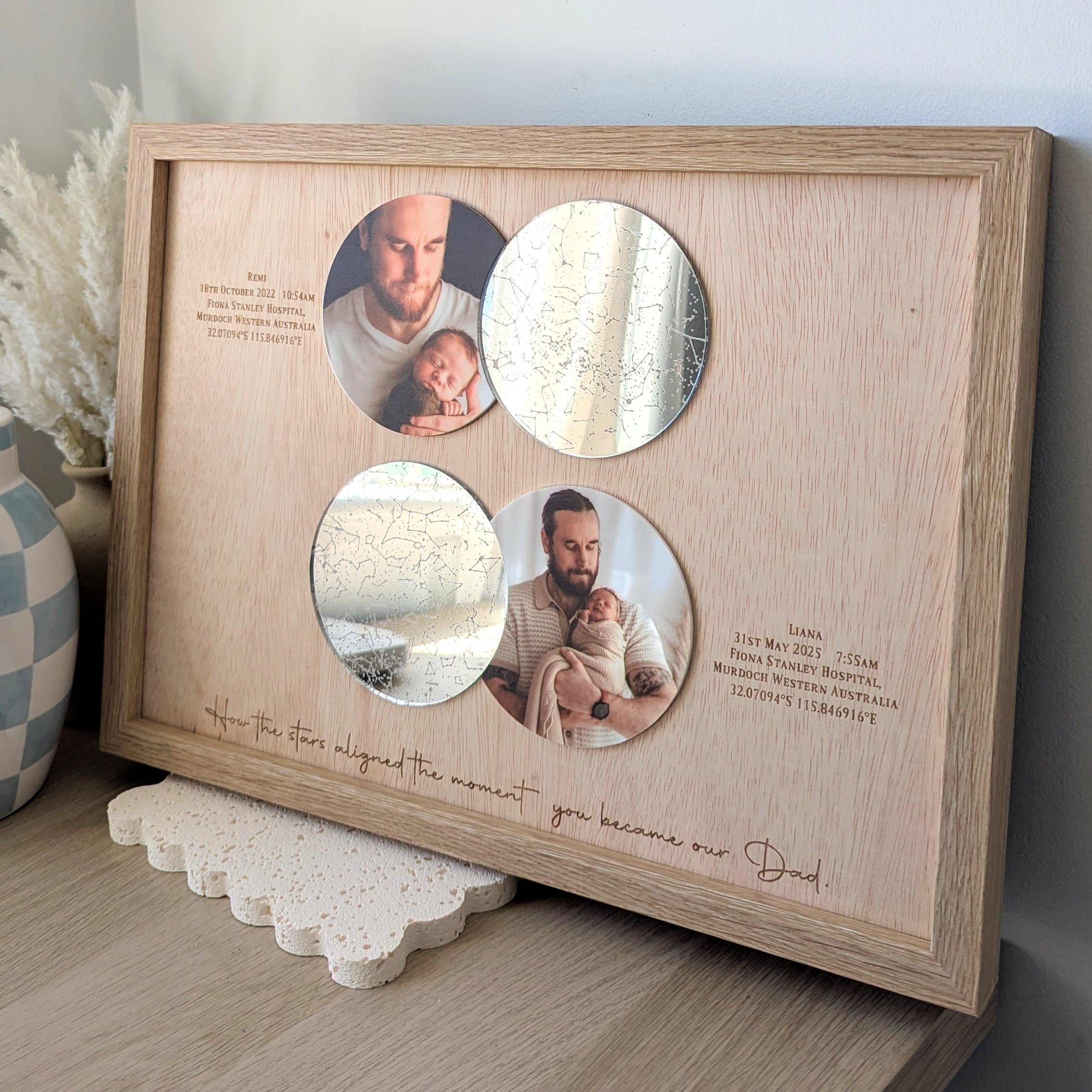 FRAMED The Moment You Became My Dad Star Map (2 children)