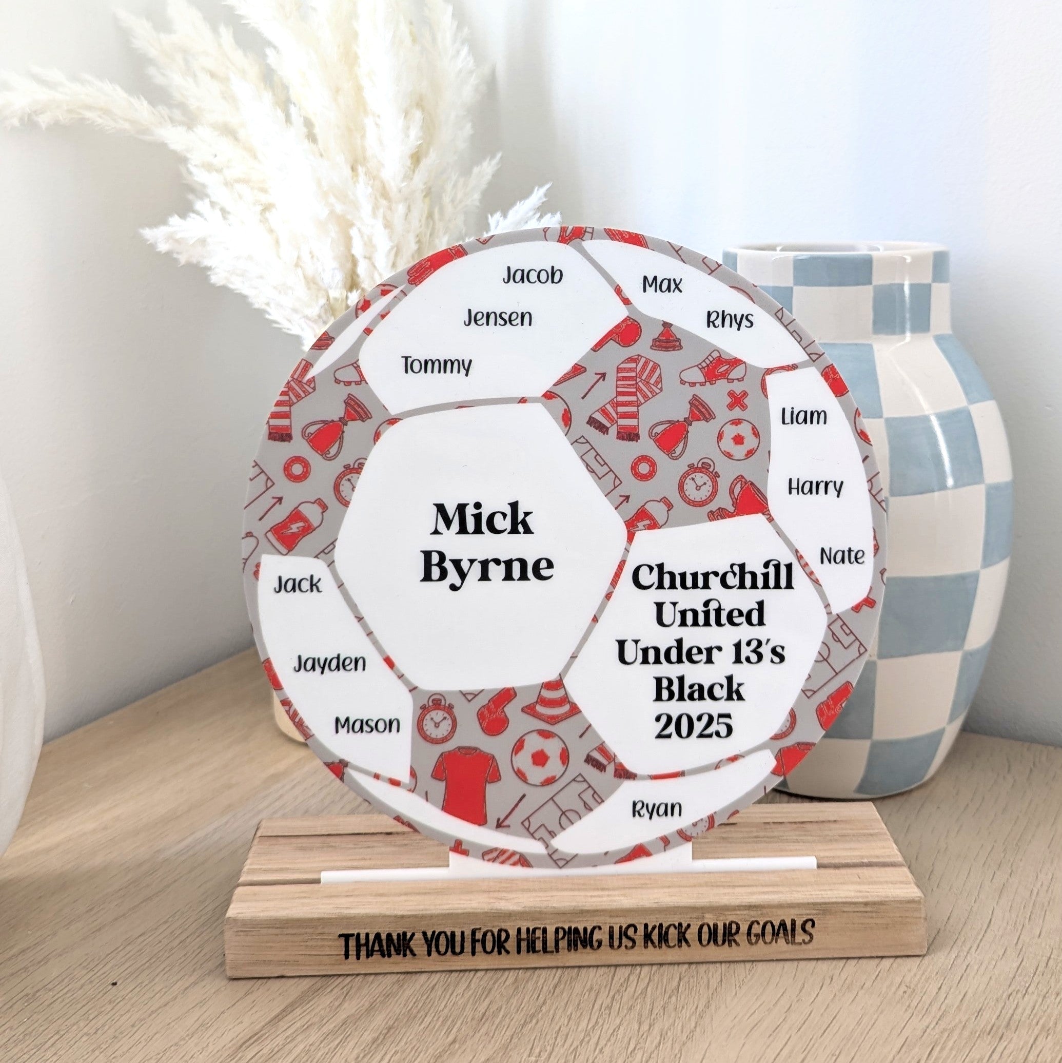 End of Year Coach Gift - Soccer Plaque