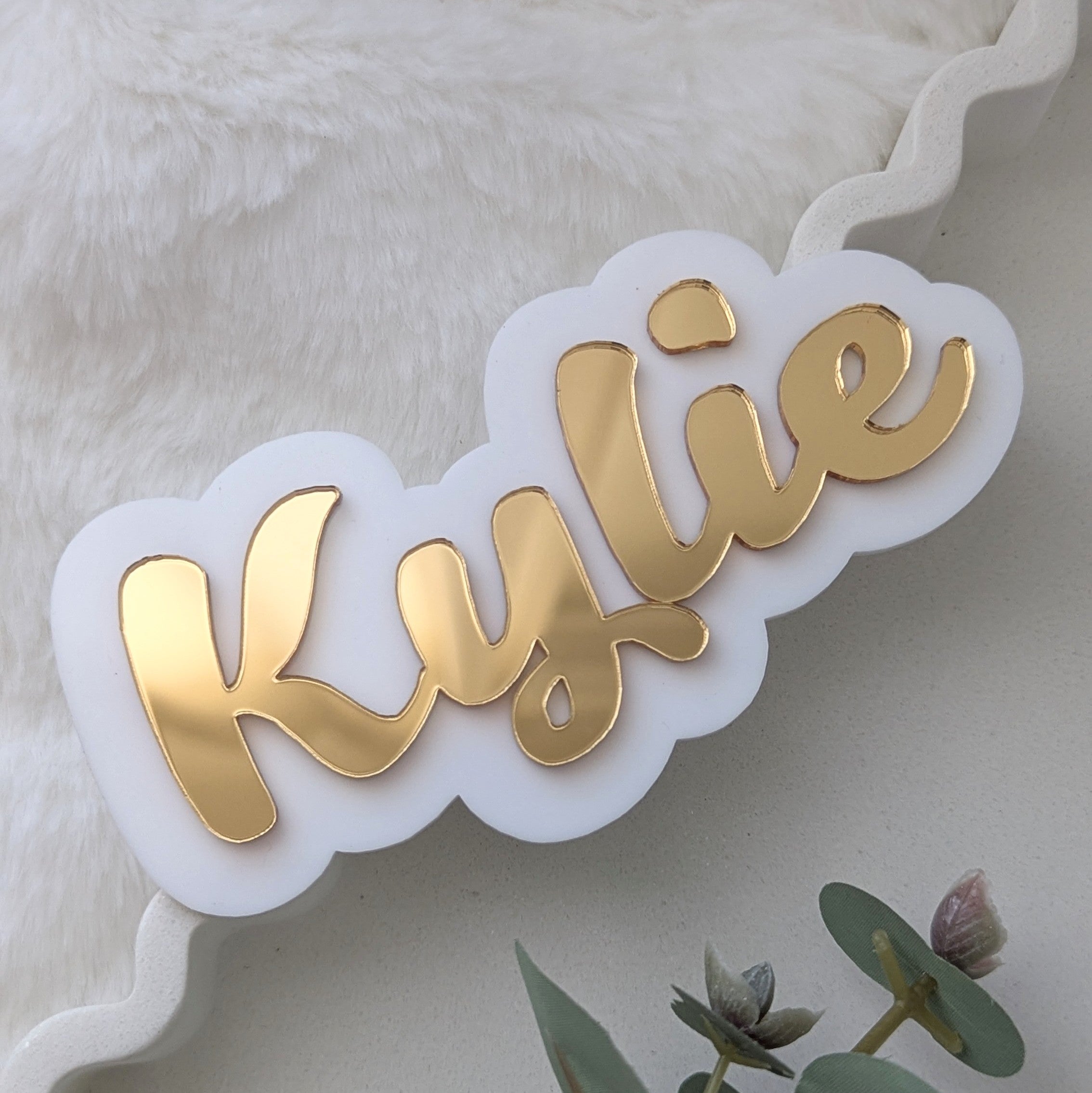 2 Layer Front of Cake Plaque - ONE NAME / WORD ONLY