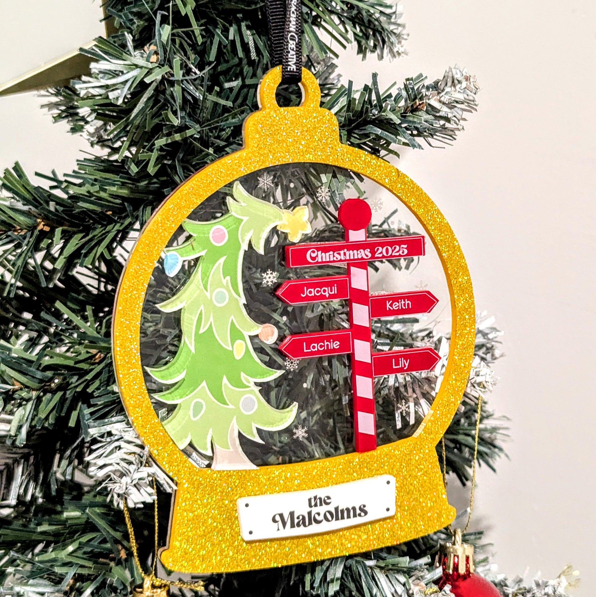 Snow Globe Family Christmas Decoration