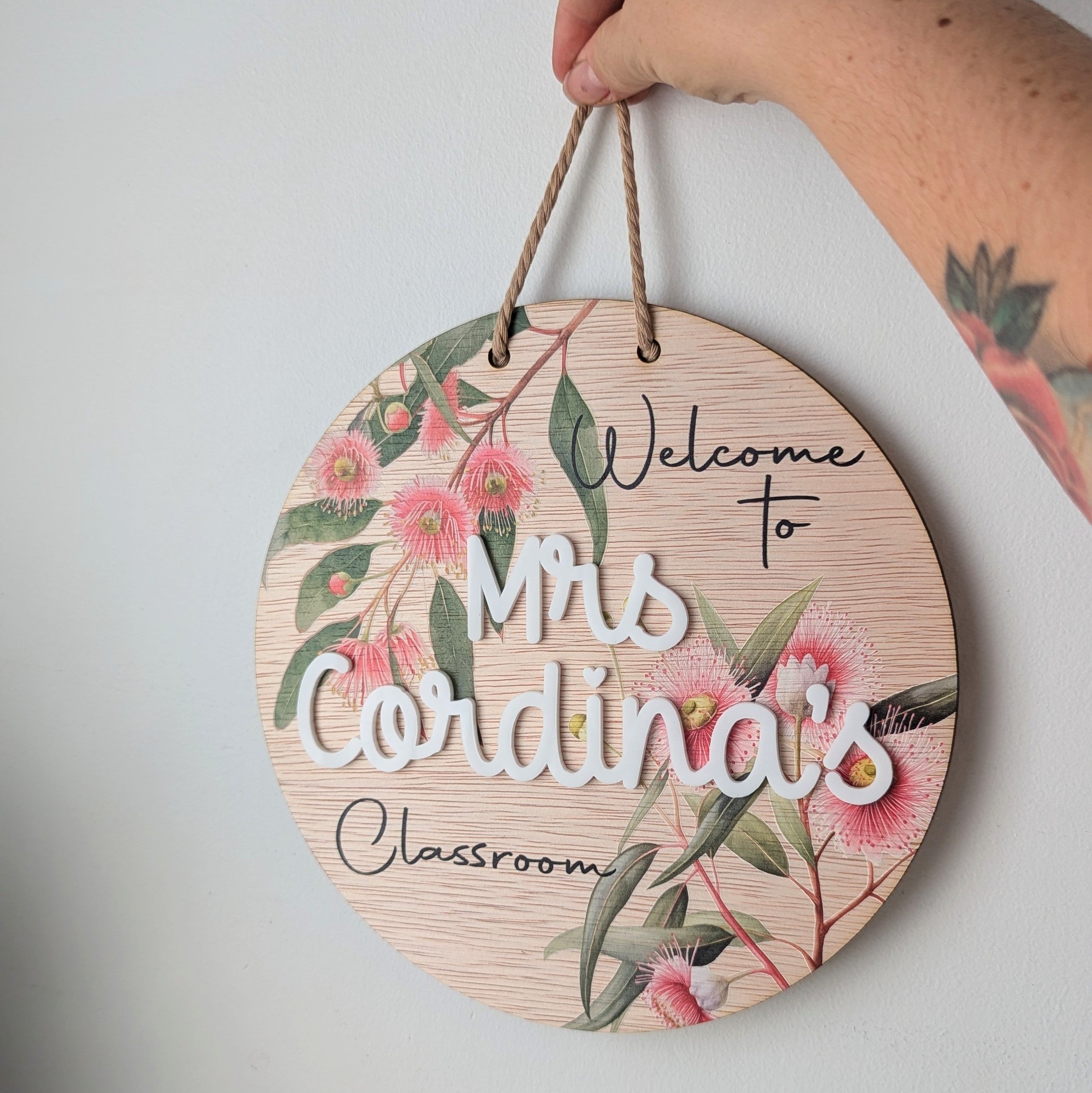 Welcome Classroom Sign - Gum Blossoms