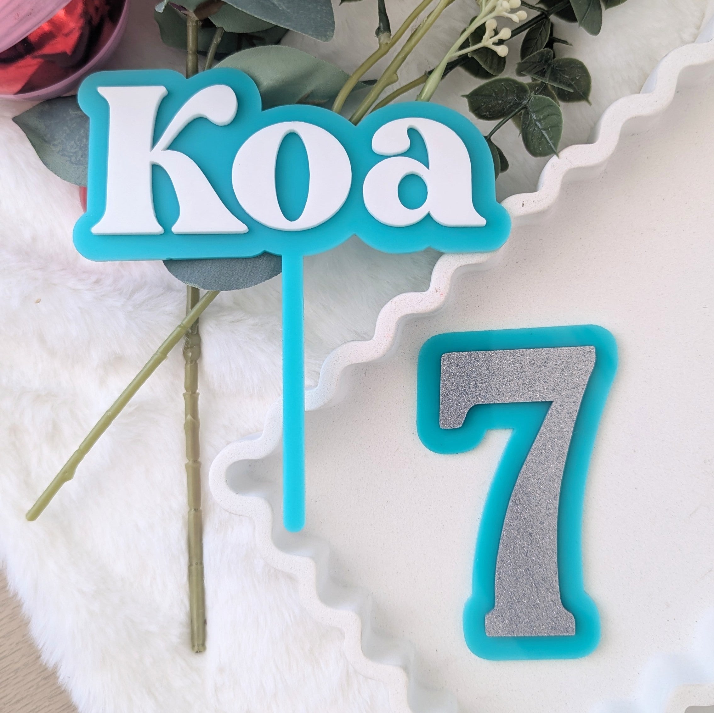 2 Layer Cake Topper - ONE NAME / WORD ONLY
