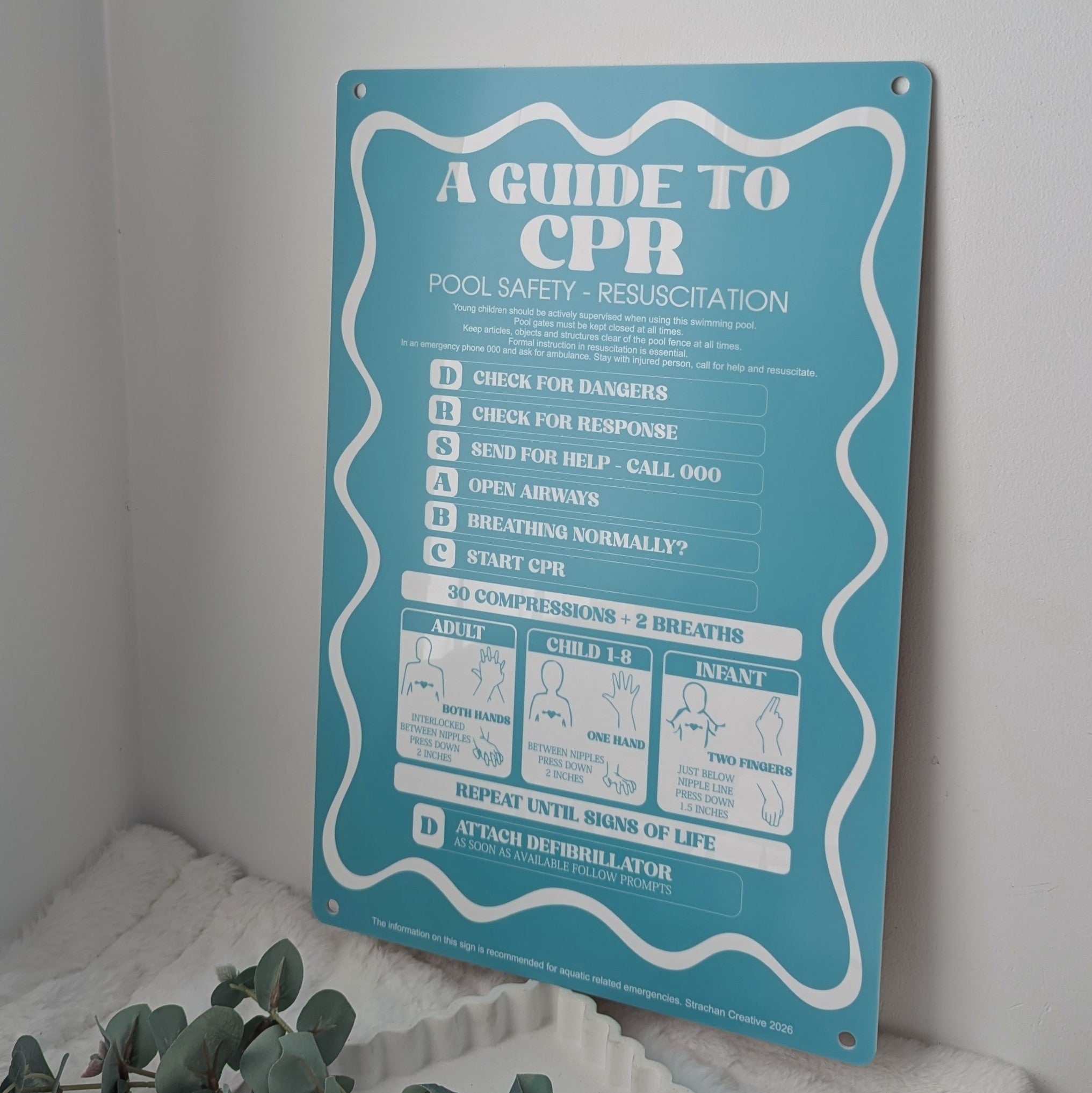 Pool Safety CPR Sign - RECTANGLE