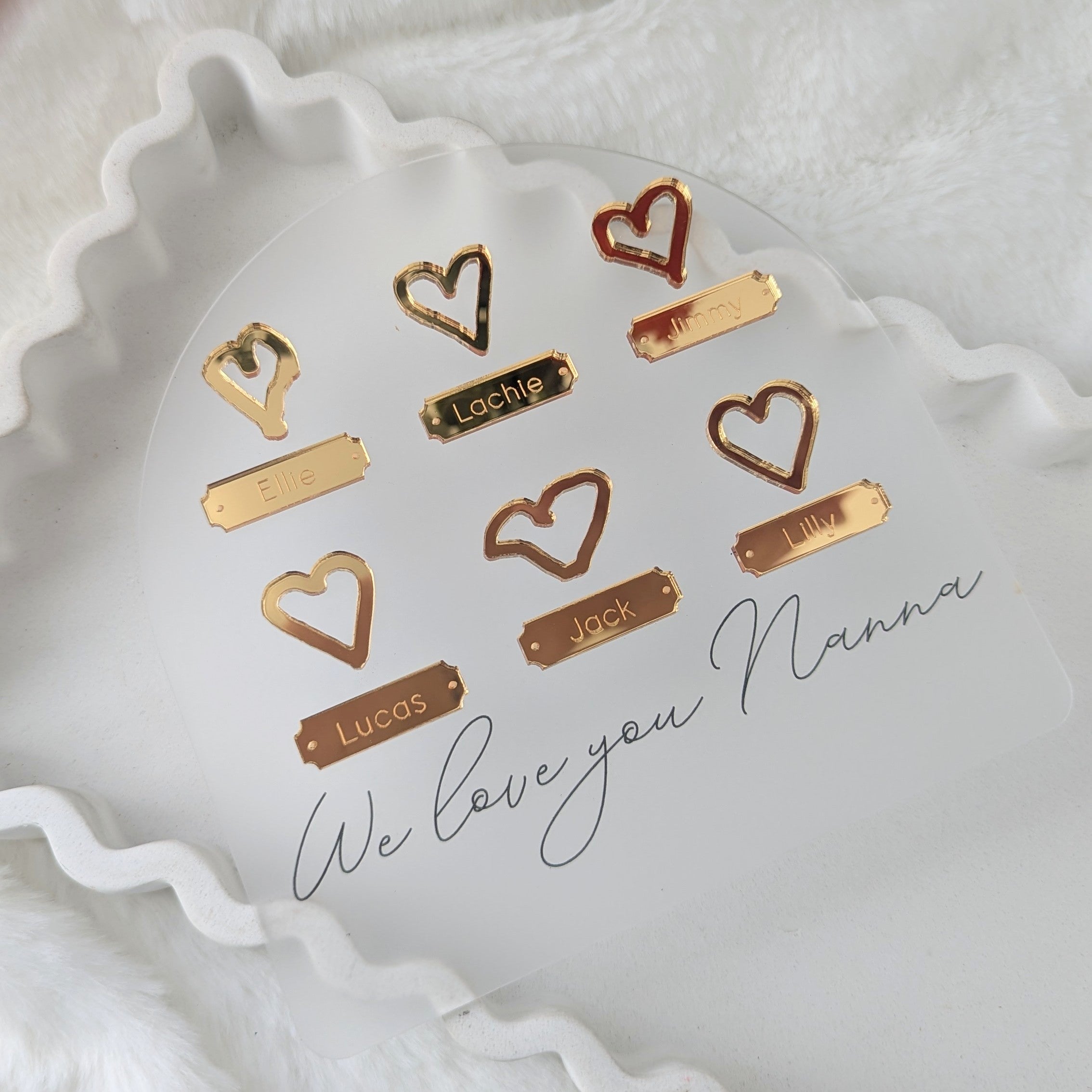 We Love You Plaque with Childrens Drawing